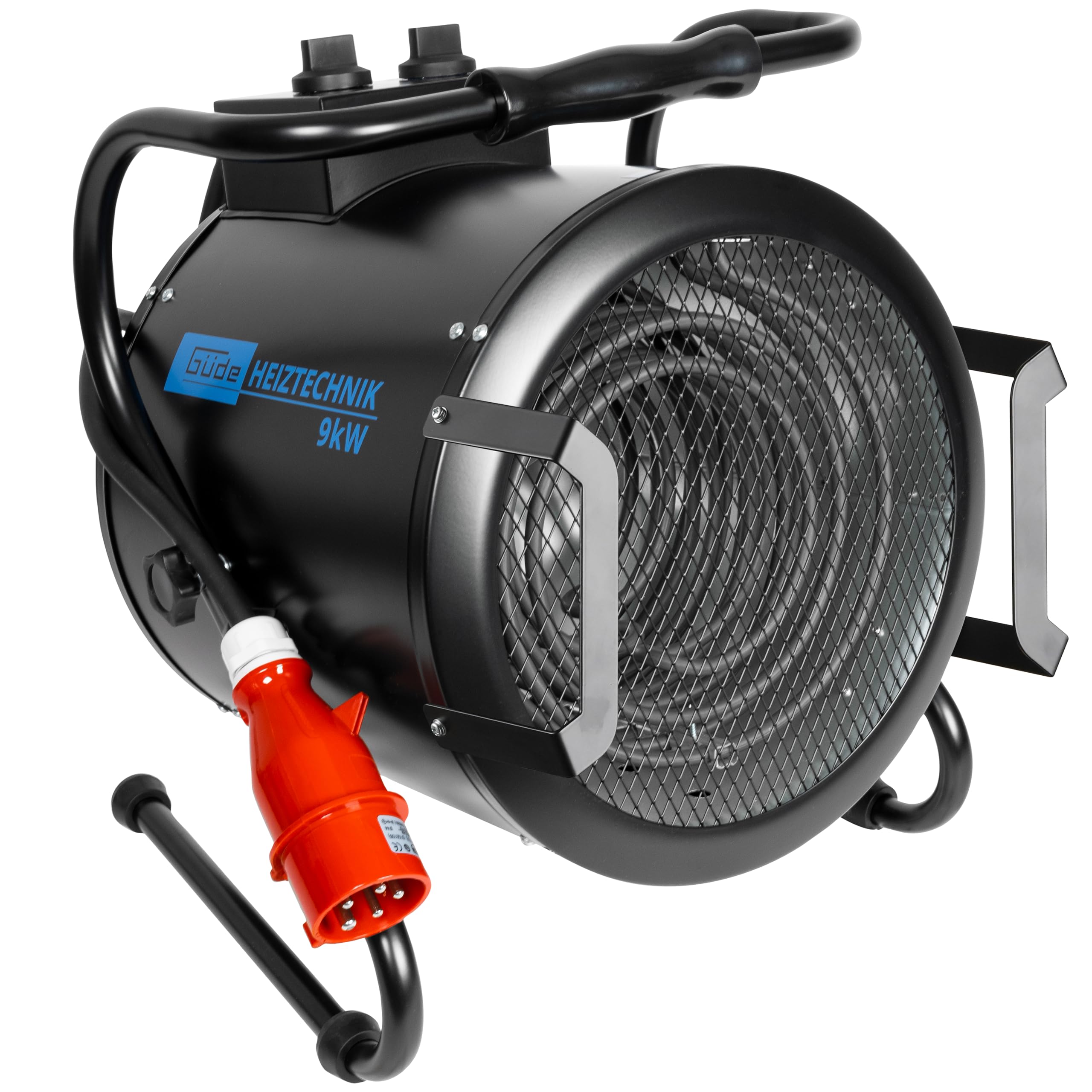 Güde Riscaldatore elettrico GH 9 E (9 kW, 2 livelli di calore 4,5/9 kW, funzione ventilatore, potenza soffiante 742 m³/h, angolo di inclinazione e spegnimento, protezione da surriscaldamento,