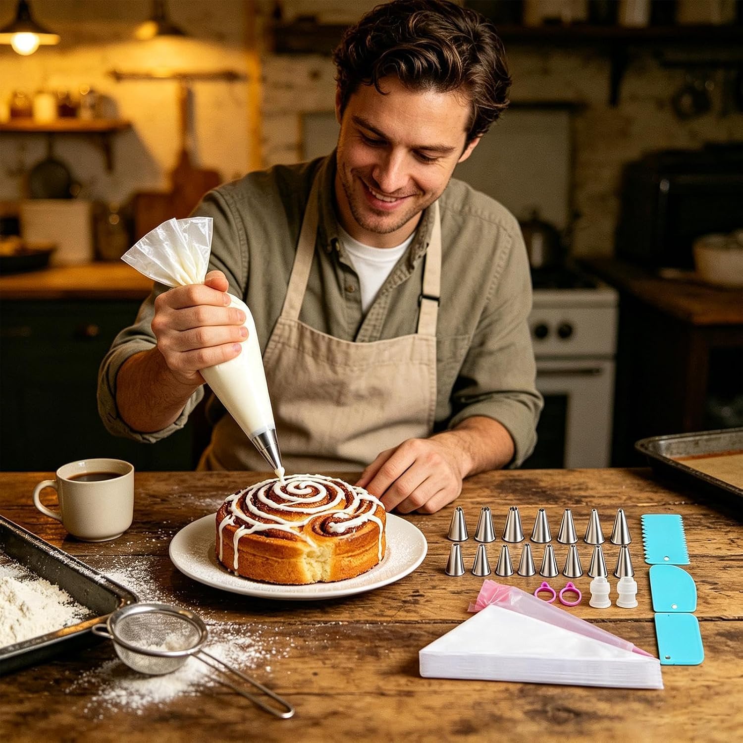 Piping Bags and Tips Set 16 Pieces Pastry Decorating Tips