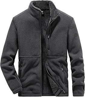 [Manatsulife] メンズ フリース 裏起毛 ジャケット アウター ポーラー フルジップジャケット 暖かい カジュアル アウトドア 立ち襟 裏ボア 保温 防寒 防風 秋 冬服 WT2268