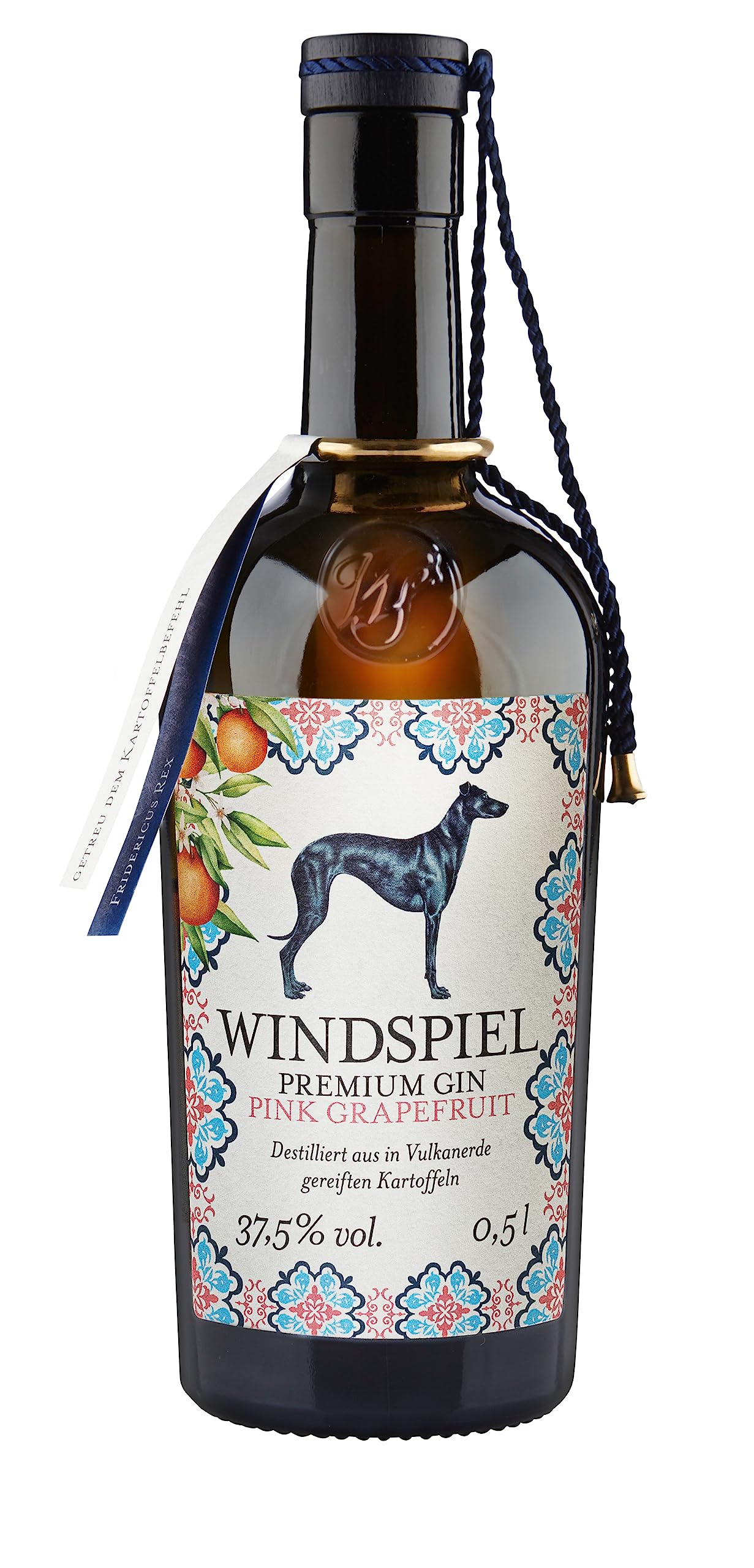 Windspiel Pink Grapefruit Gin - der Mediterrane für frische Longdrink Tonics - Feine Wacholderbeere trifft auf fruchtige Grapefruit / 37,5% vol. (1 x 0,5 l)