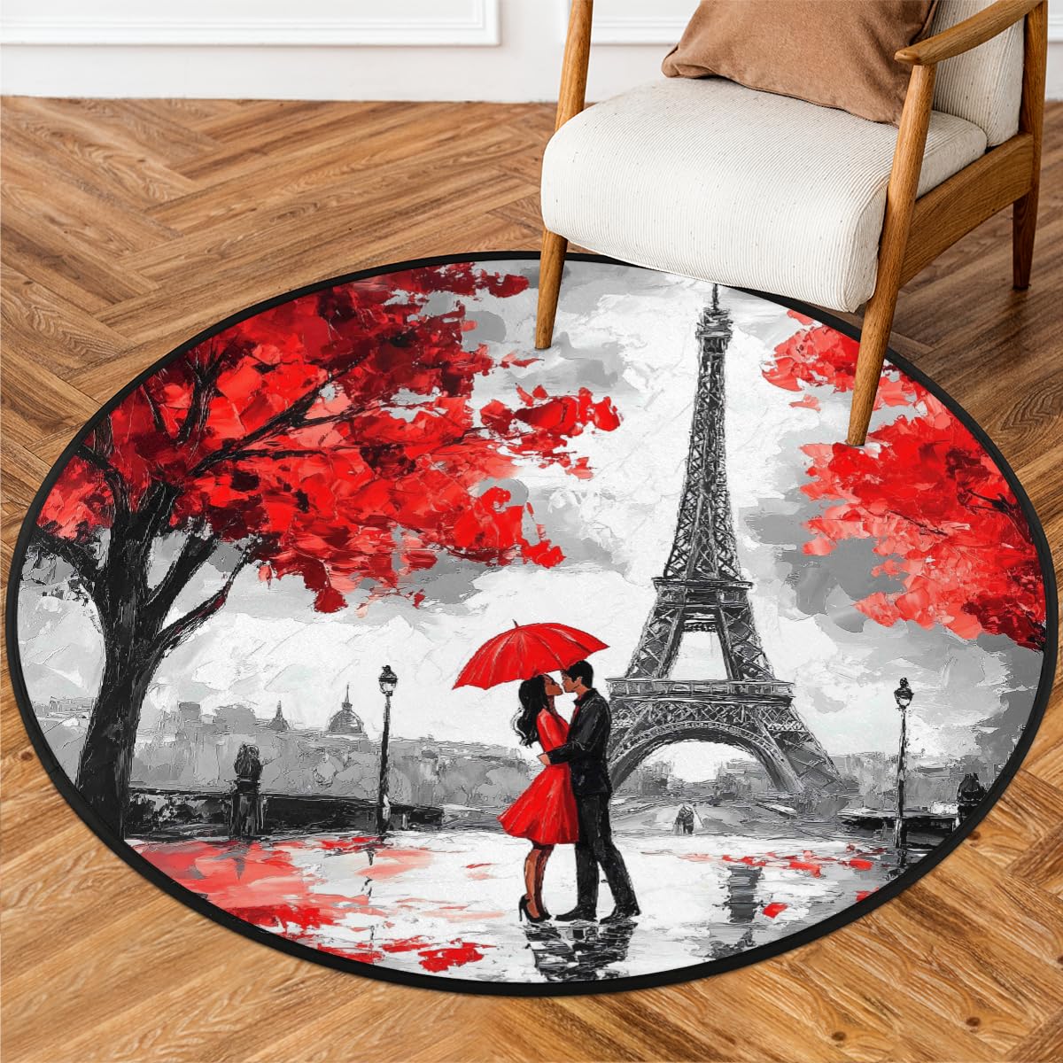 Tapis Eiffel 92 cm antidérapant idéal pour réveiller la déco d'une chambre ou d'un salon