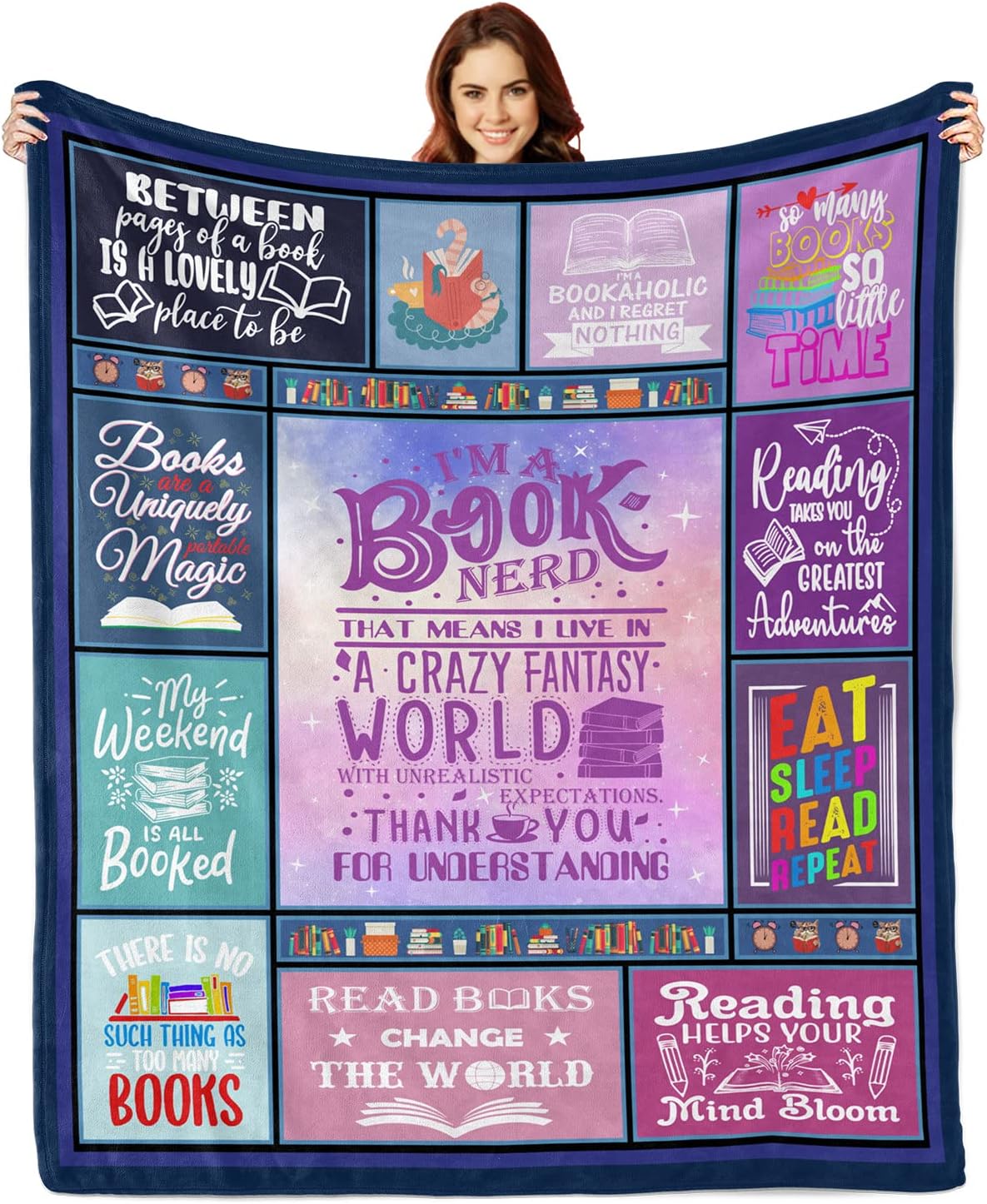 KOLVIIV Book Lovers Gifts Blanket Gifts for Book Lovers