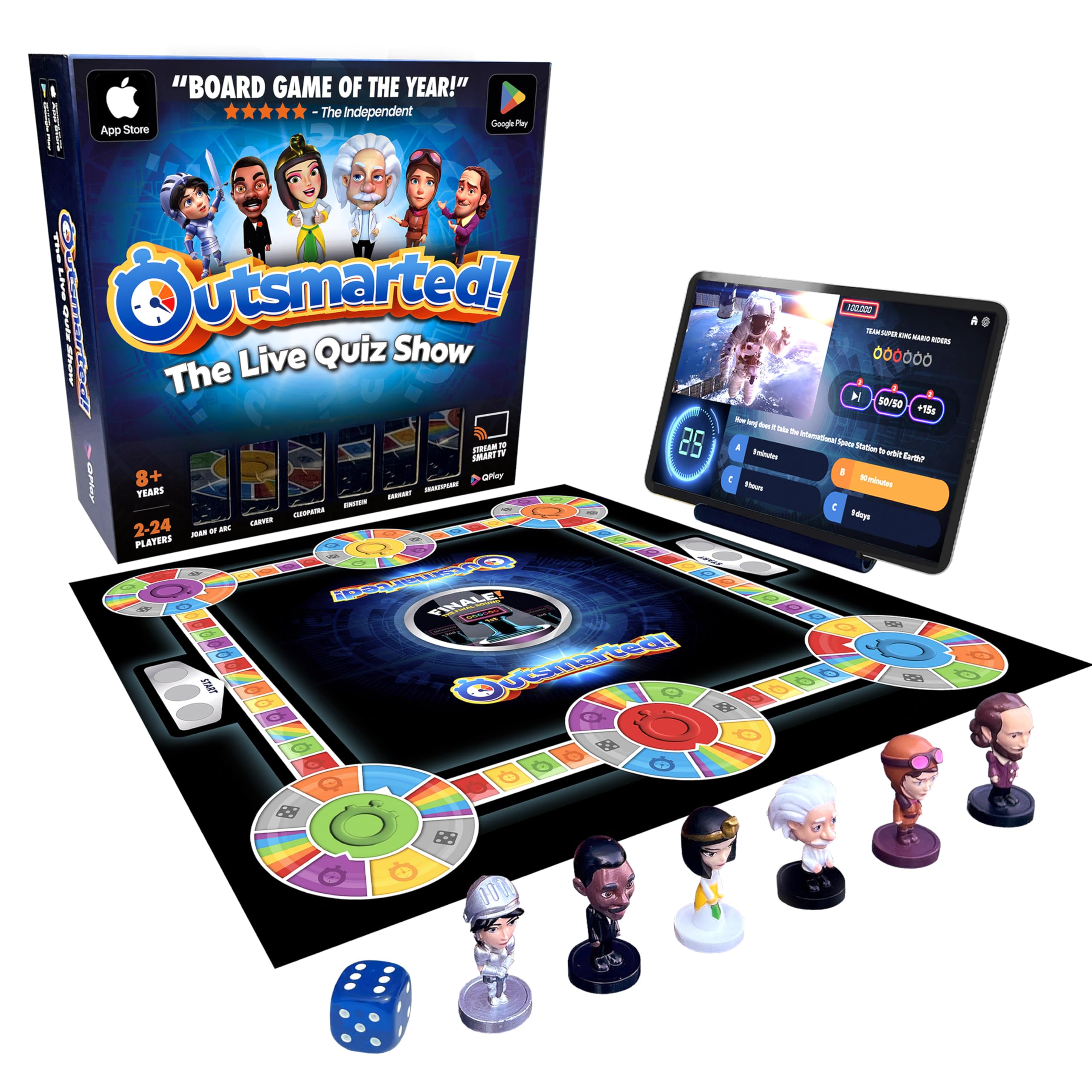 Outsmarted! - The Live Quiz Show Board Game | Kids, Teens & Adults | Family Game Night | Age 8+ | Perfect for 2-24 Players | 10,000+ Multimedia Questions | 2025 Edition