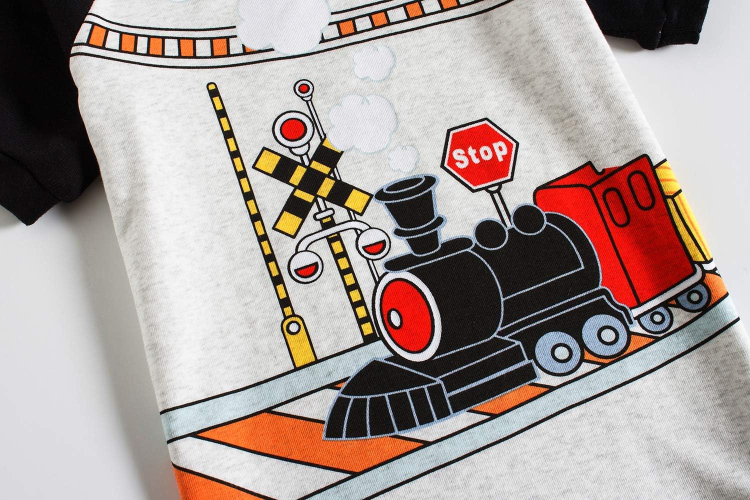 Popshion Little Boys 2 Piece Short Pajamas Train Shark Sleepwear 100% Cotton Toddler Dinosaur Pjs Summer Kids Clothes 2-7T - Image 3