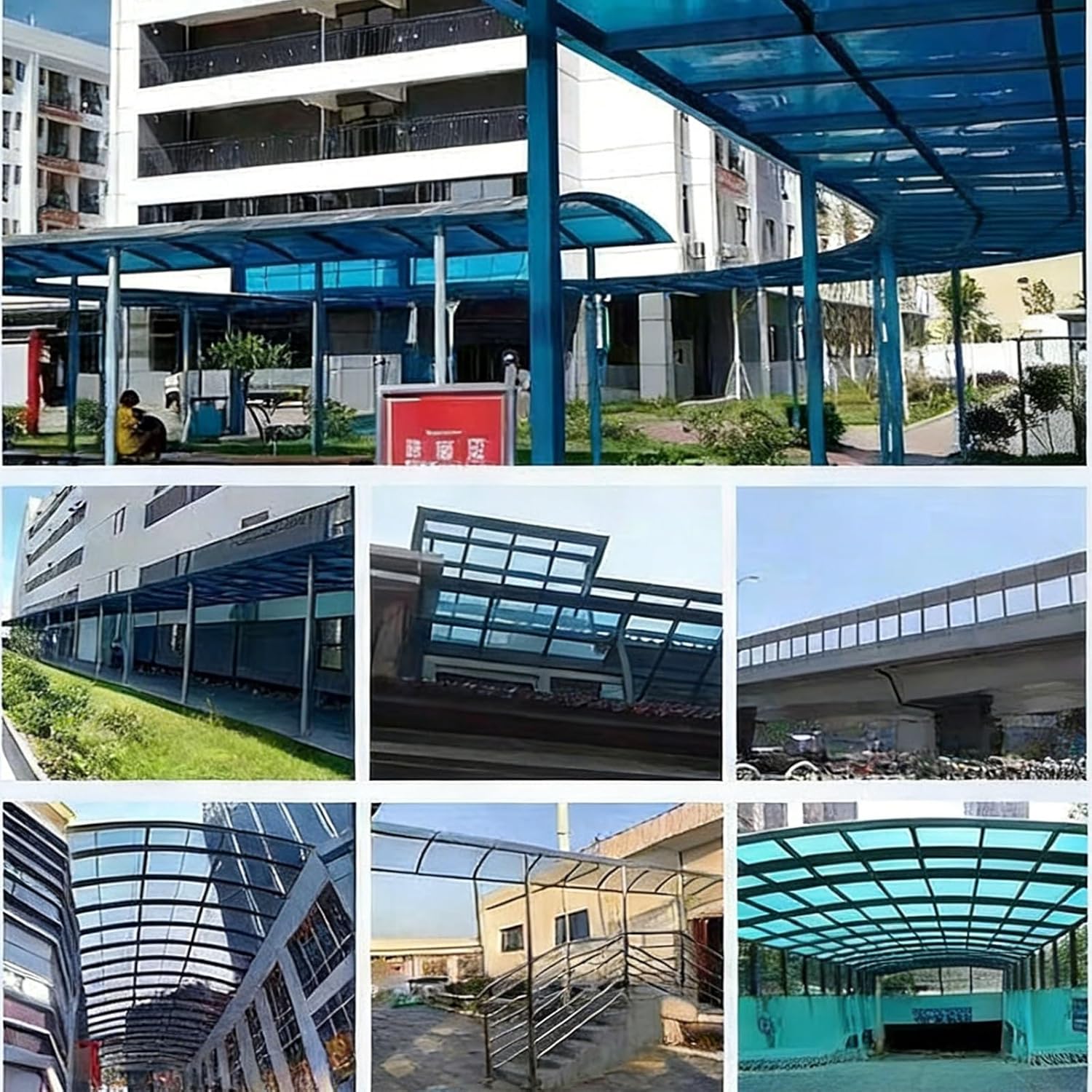 1 mm Polycarbonate Sheets Clear Plastic Sheet Polycarbonate Greenhouse Panels Greenhouse Plastic Glass Sheet High Light Transmittance for Greenhouse Roof(2x9.8ft)