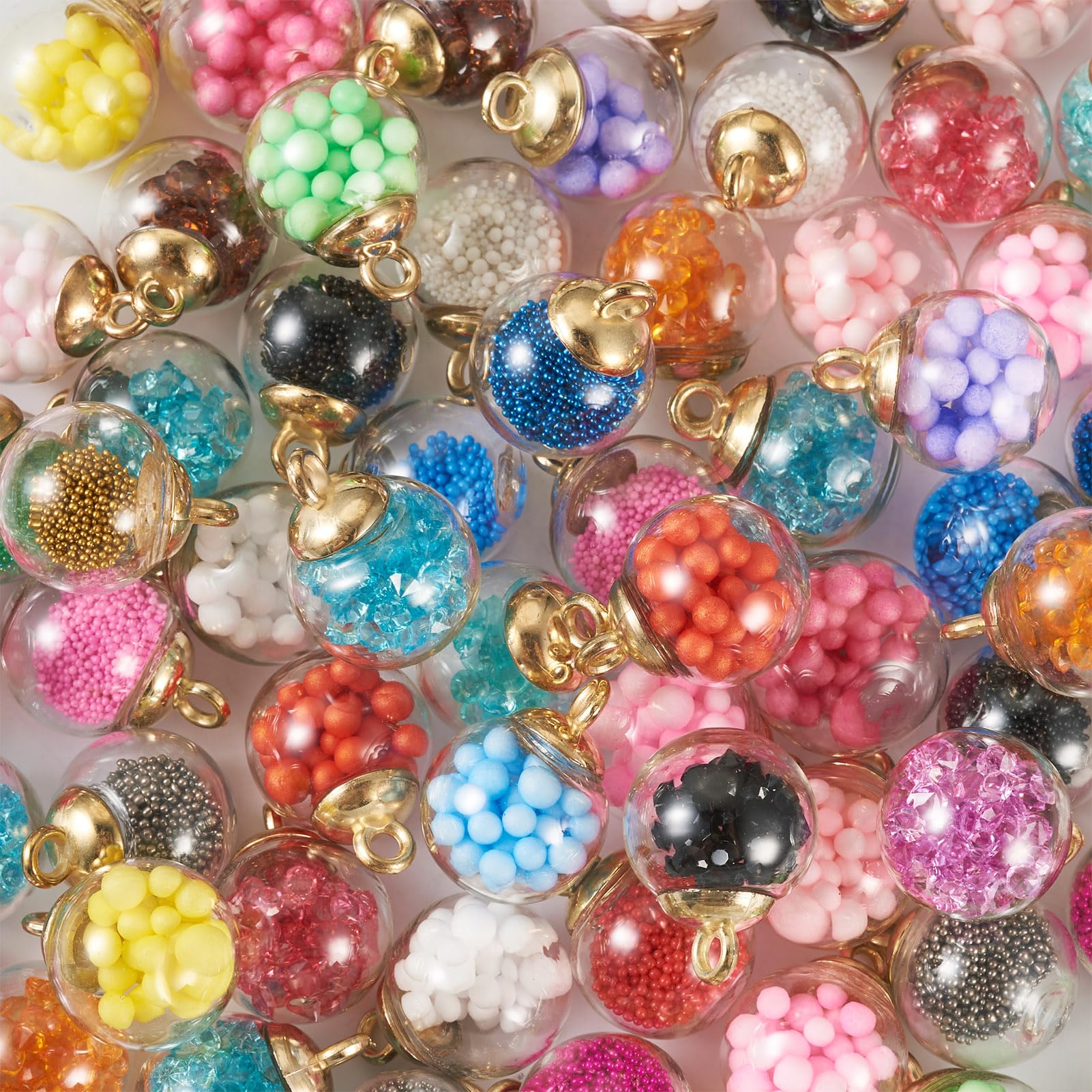 Amazon | 約90個/箱 ミックスカラー ガラスドーム ガラスボール