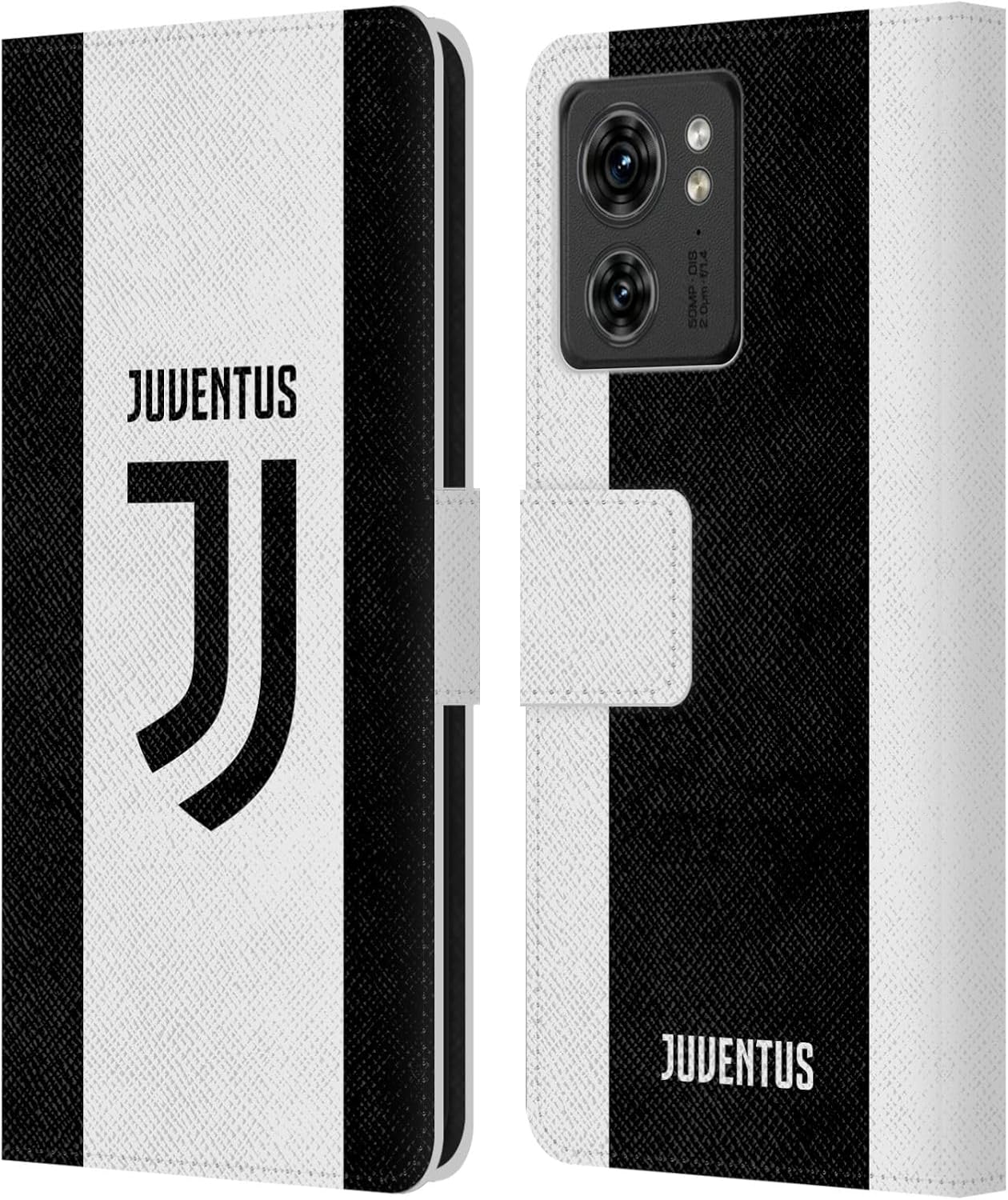 Head Case Designs Officially Licensed Juventus Football Club Away 2017/18 Race Kit Leather Book Wallet Case Cover Compatible with Motorola Moto Edge 40