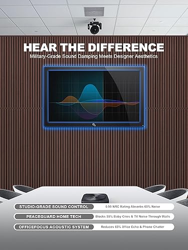 Miniatura 6 de Woven Sound Paneles de madera para pared, funcionalidad y durabilidad, diseño acanalado mejorado y acústico a prueba de sonido, decoración de pared