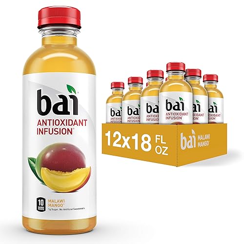 Bai - Bebida de agua saborizada, Malawi Mango, infusionada con antioxidantes paquete de 12 botellas de 18 onzas líquidas cada una