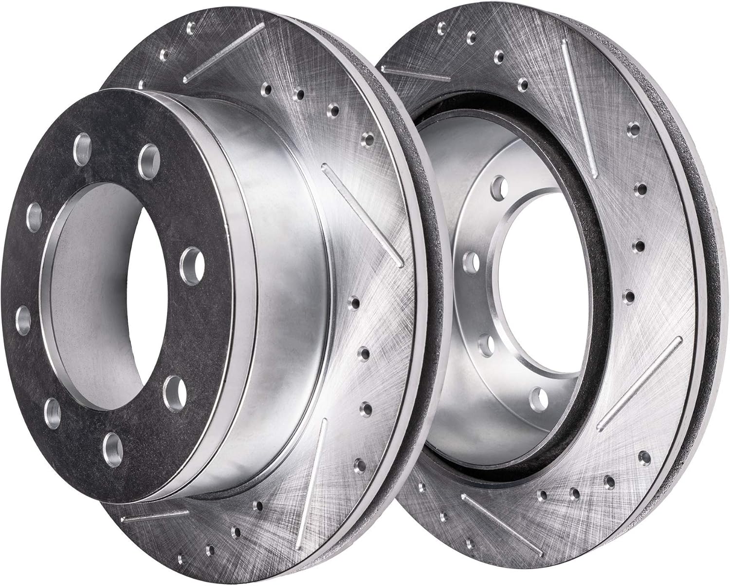 Detroit Axle - Front Brake Rotors for 2003-2008 Dodge Ram 2500 3500, 2005-2008 Ram 4000, Drilled & Slotted Brake Rotors 2004 2006 2007 Replacement Brakes