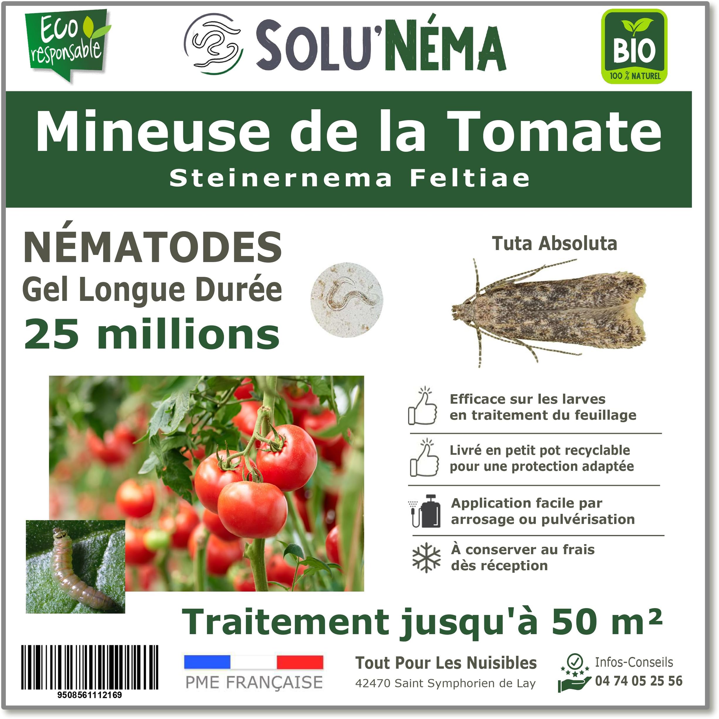 SOLUNEMA - Nématodes contre les mineuses de la tomate - 25 Millions Longue Durée