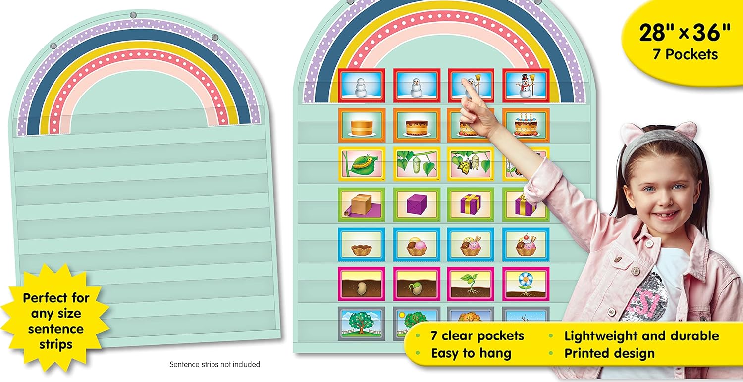 Teacher Created Resources Oh Happy Day Rainbow 7 Pocket Chart (28" x 36")