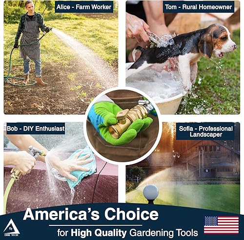 Miniatura 6 de Válvula de cierre de latón resistente, accesorio de conector de jardín con arandelas de goma para mangueras de césped y jardinería al aire libre,