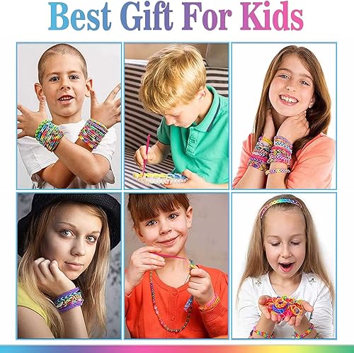 Miniatura 4 de NEOWEEK 11900+ bandas de goma para el kit de fabricación de pulseras, kit de repuesto de bandas de telar de 28 colores, pulseras de goma para artes