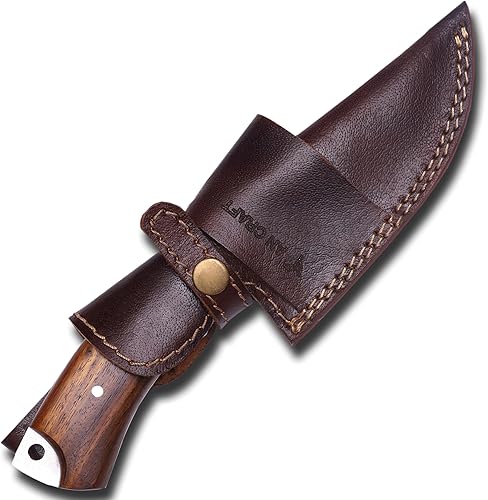 Miniatura 8 de AN CRAFT Cuchillos de hoja fija para hombre, cuchillo de supervivencia hecho a mano con funda de cuero para acampar al aire libre táctico caza