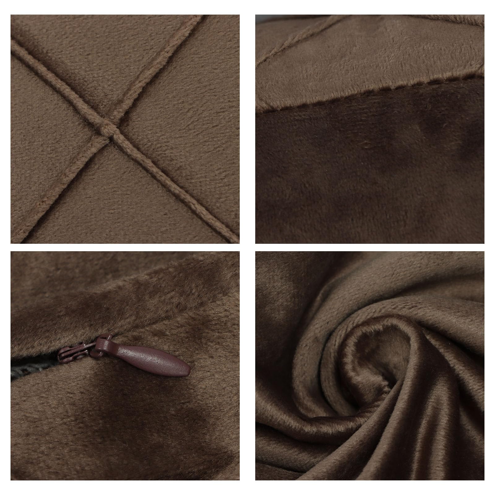 Betadistor Cushion Covers 45 x 45 set of 2 Brown Square Throw Pillow Case cushion covers 18" x 18" for Patio Garden Blench Living Room Sofa Farmhouse Decor - Image 3