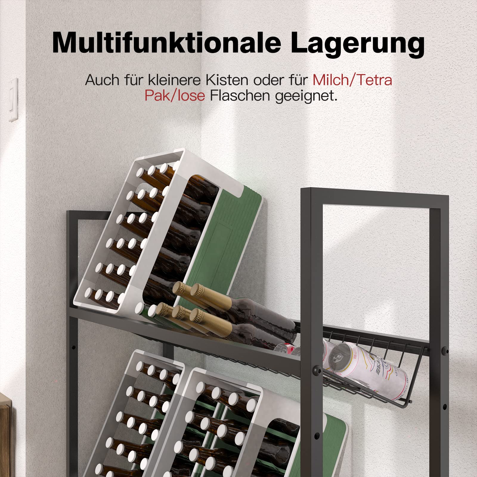 Rainsworth Rack à Caisses Avec Support En Treillis Métallique, 33D X