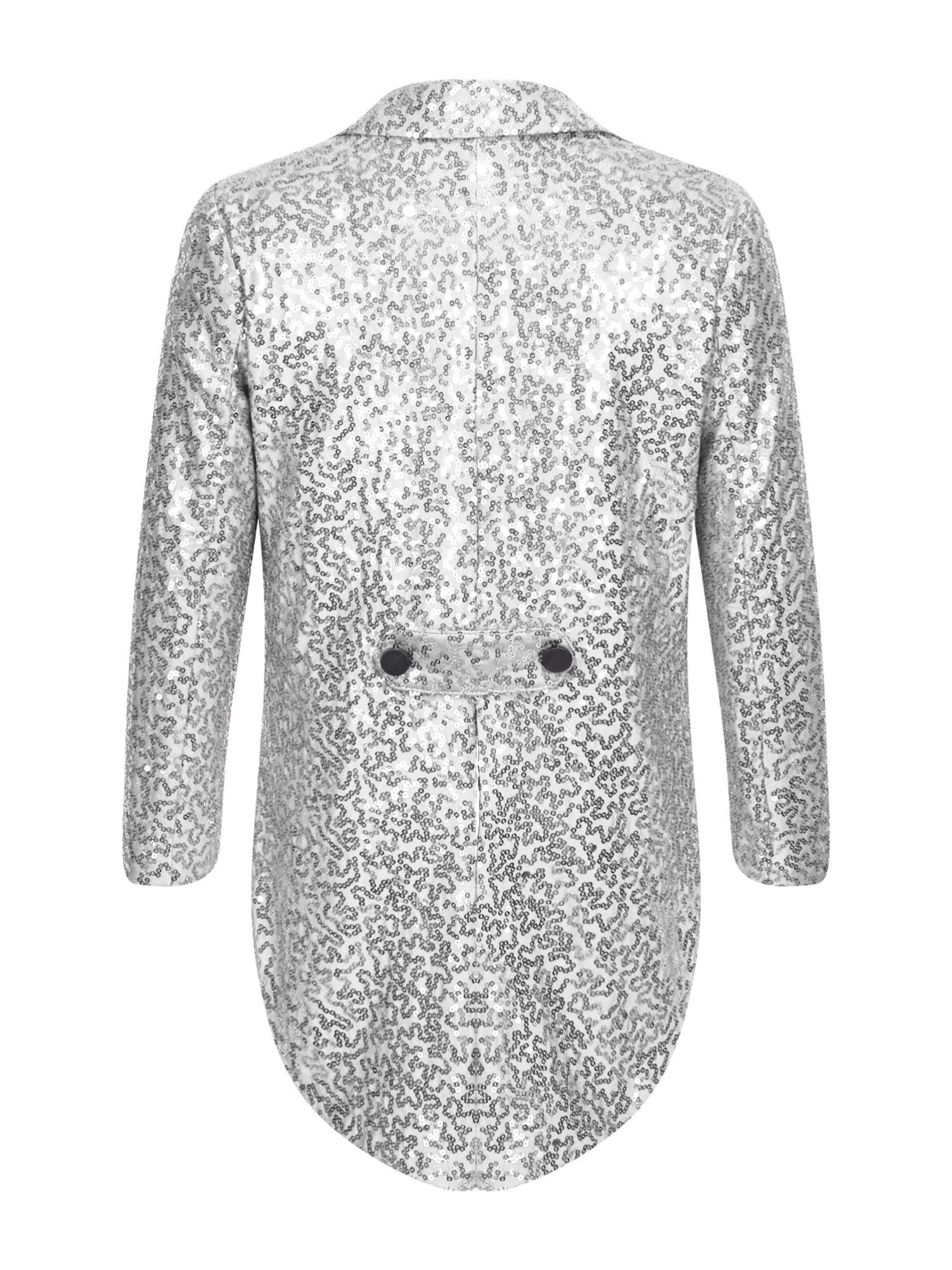 CHICTRY Veste Queue-de-Pie Enfant Garçon Blazer Paillette Brillante Costume Smoking de Mariage Cocktail Soirée Manteau Jacket Tailcoat 5-14 Ans