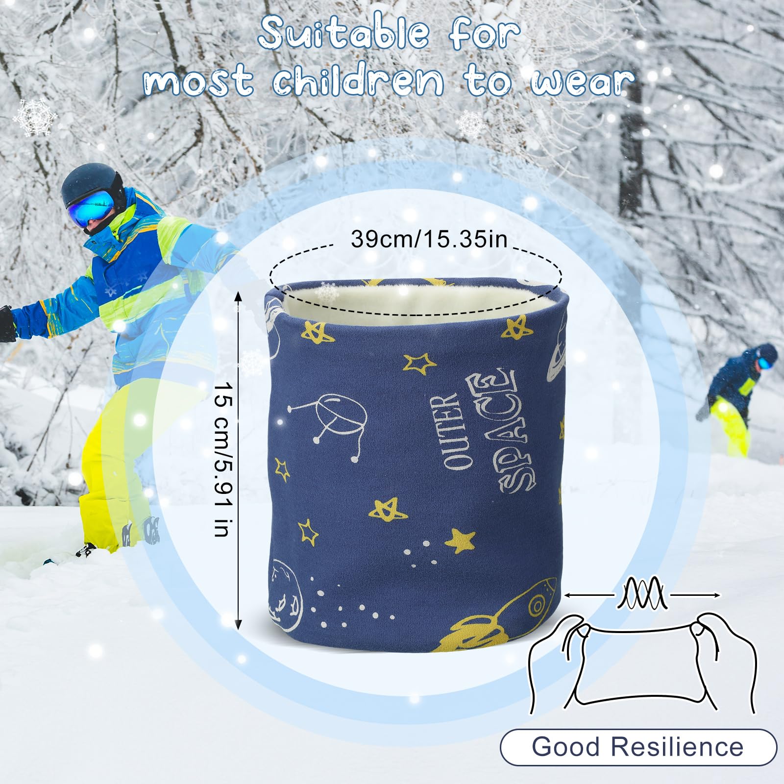 Bufandas Algodón Niños Calentador Cuello Infantil Multiuso Cálido Pañuelo Circular a Prueba de Viento, 2 Estilos