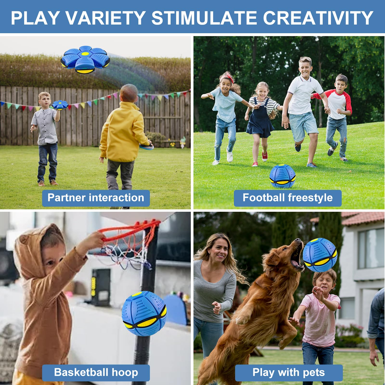 Magic Bouncing Ball Pop Up Balls – Light Up Magic Meta Ball Toy with 6 Light – Dual-Form Bouncy Balls Indoor Outdoor Play – Transforming Toy for Parent-Child Interaction (Blue) — Amazon image 5
