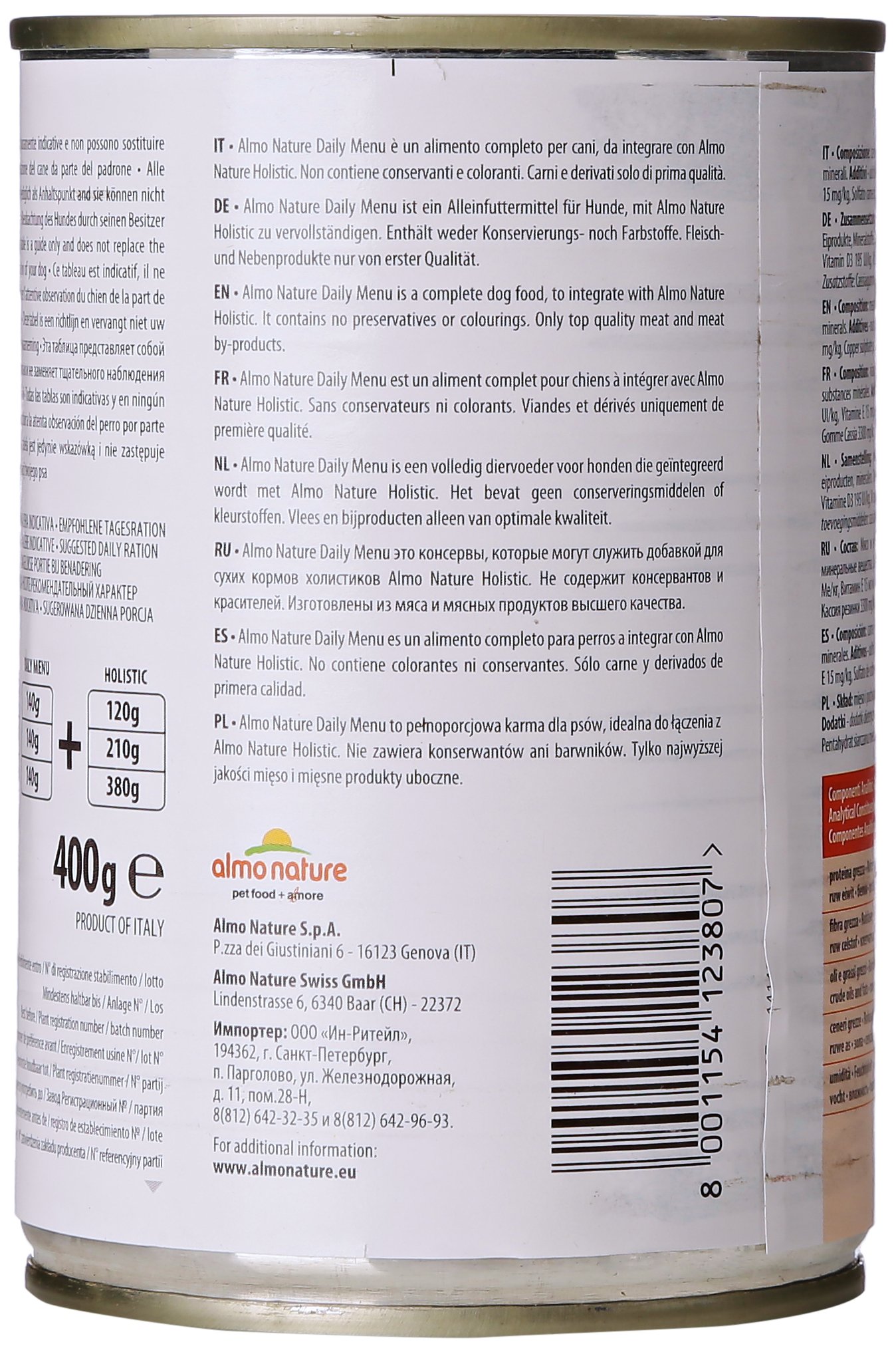 Almo Nature Cane Manzo - 12 pezzi da 400 g [4800 g]