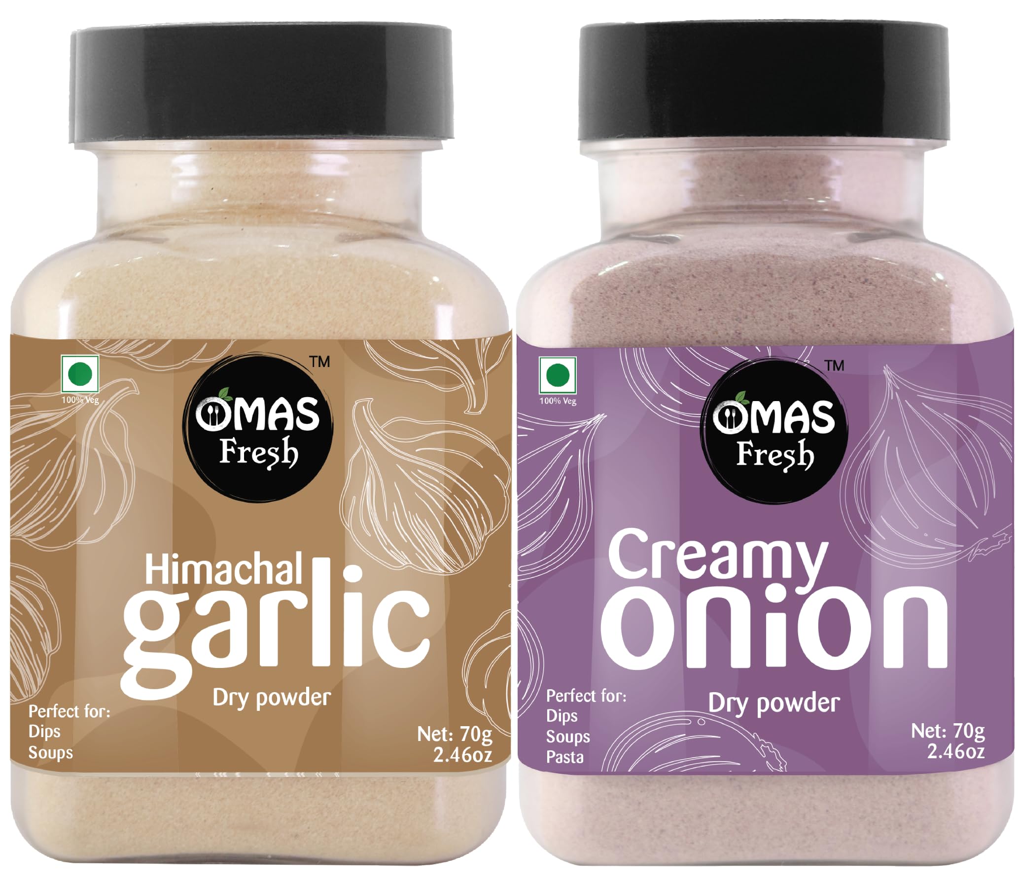 Omas Fresh Garlic Powder & Onion Powder (Dehydrated) Combo Use For Garlic Bread, Soup, Sabji, Sauces And Many More (140g) (B09NRBFQ1N) Amazon Price History, Amazon Price Tracker