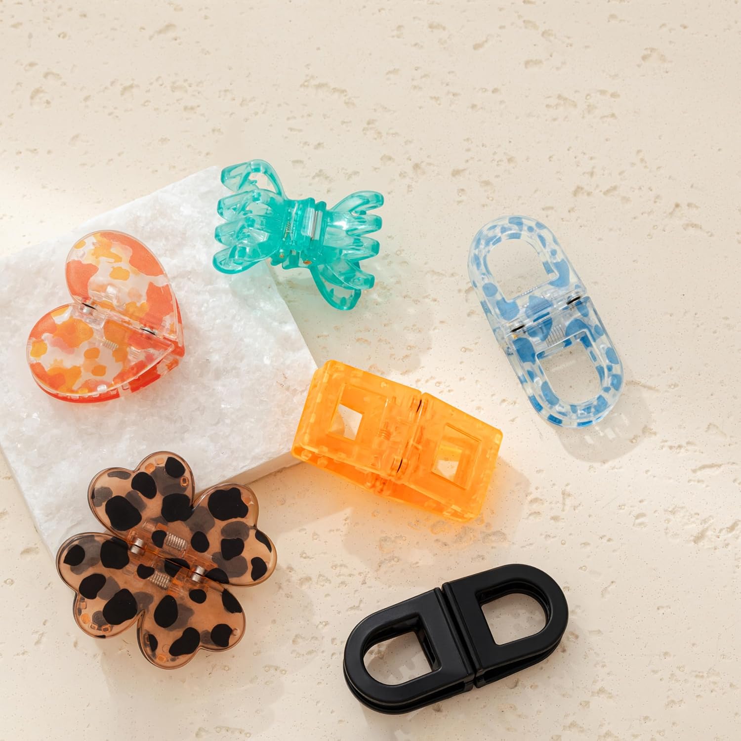 Sunolga Magnetic Hair Clips, Decorative Strong Hold No-Slip Claw Clips, 6pcs DIY Cute Magnetic Seamless Hairstyling Accessories for Easy Half-Up Hairstyles, Lightweight Hairclips Suit All Hair Types