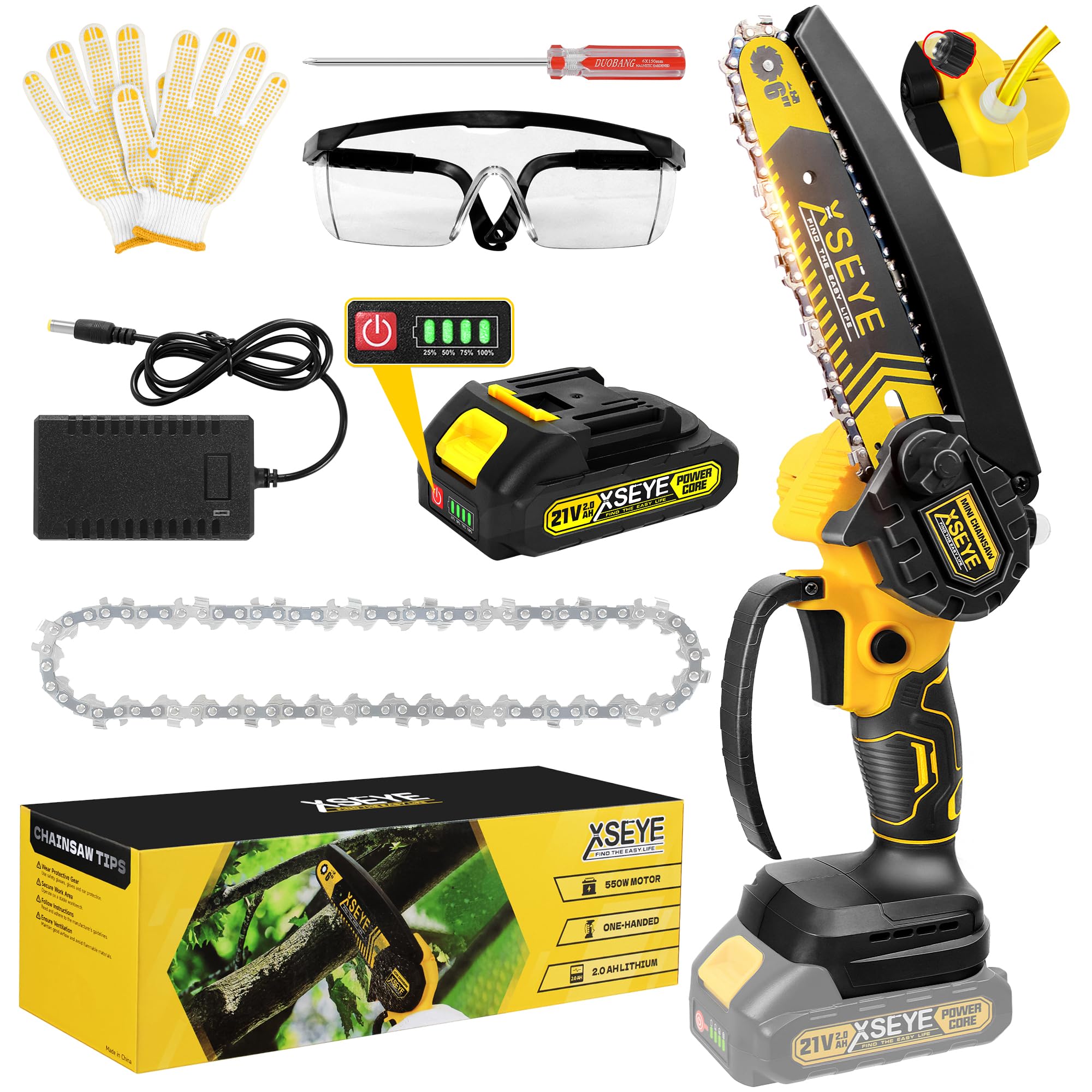 S♡Y Amazon.com : XSEYE Mini Chainsaw Cordless 6 inch, Handheld Small