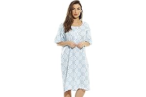 Celmia Womens Cotton Nightgowns Short Sleeve Nightwear