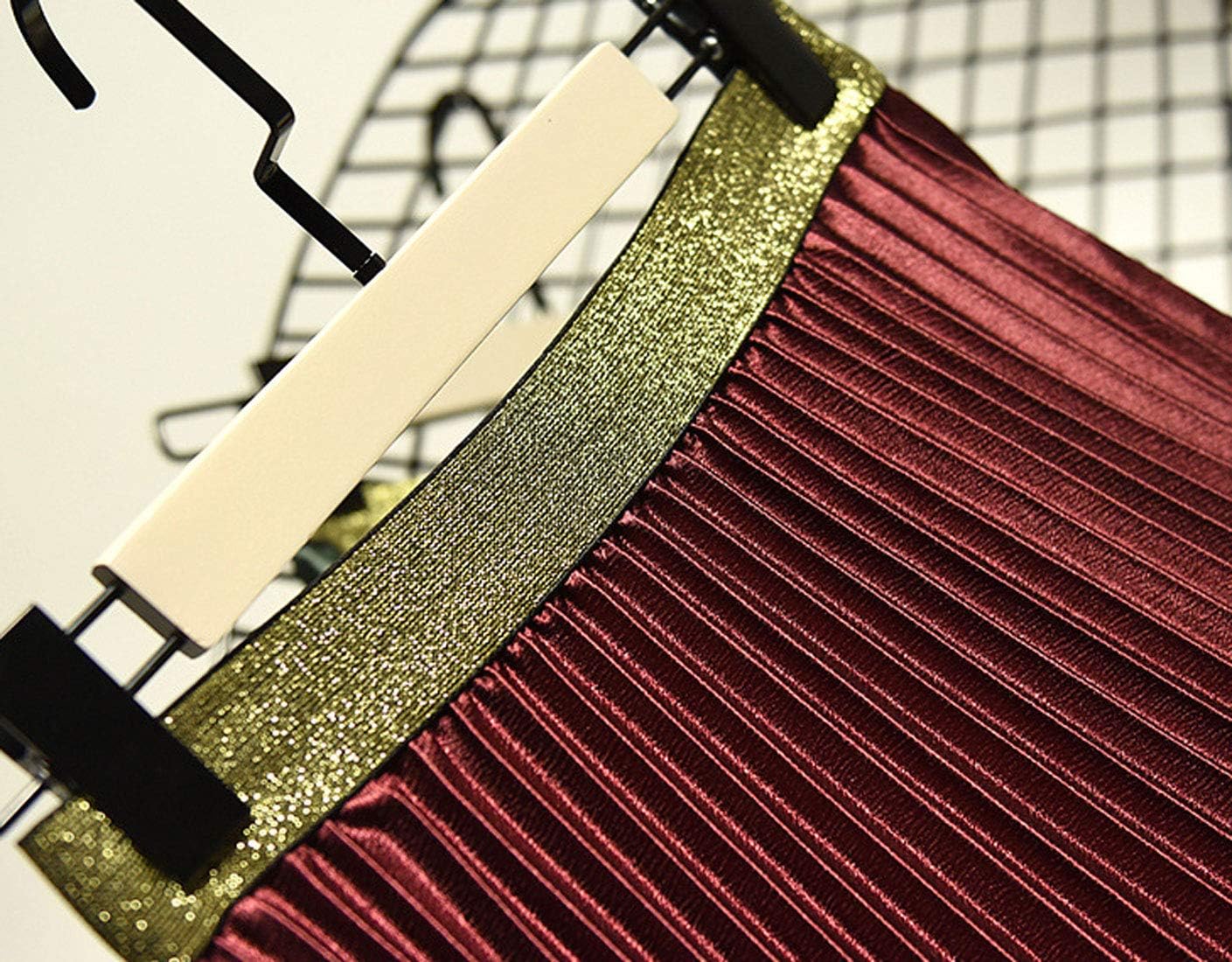 CHARTOU Womens Elastic-Waist Accordion Pleated Metallic Long Party Skirt - Image 3