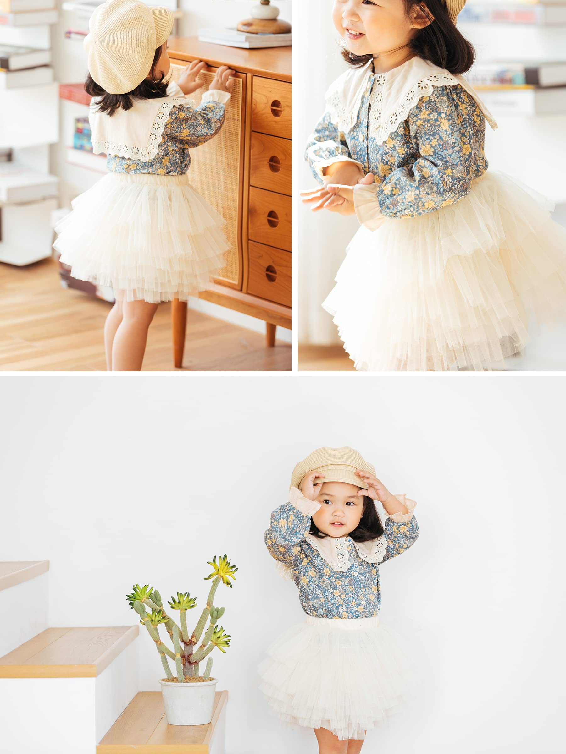 Bébé Tout-Petit Enfant Fille Jupe Tutu Jupe à Échelons Jupe de Princesse Mini Jupe Tutu de Ballet avec Ceinture Élastique Accessoire de Déguisement Basic Taille du Fabricant 80/90/100/110/120/130