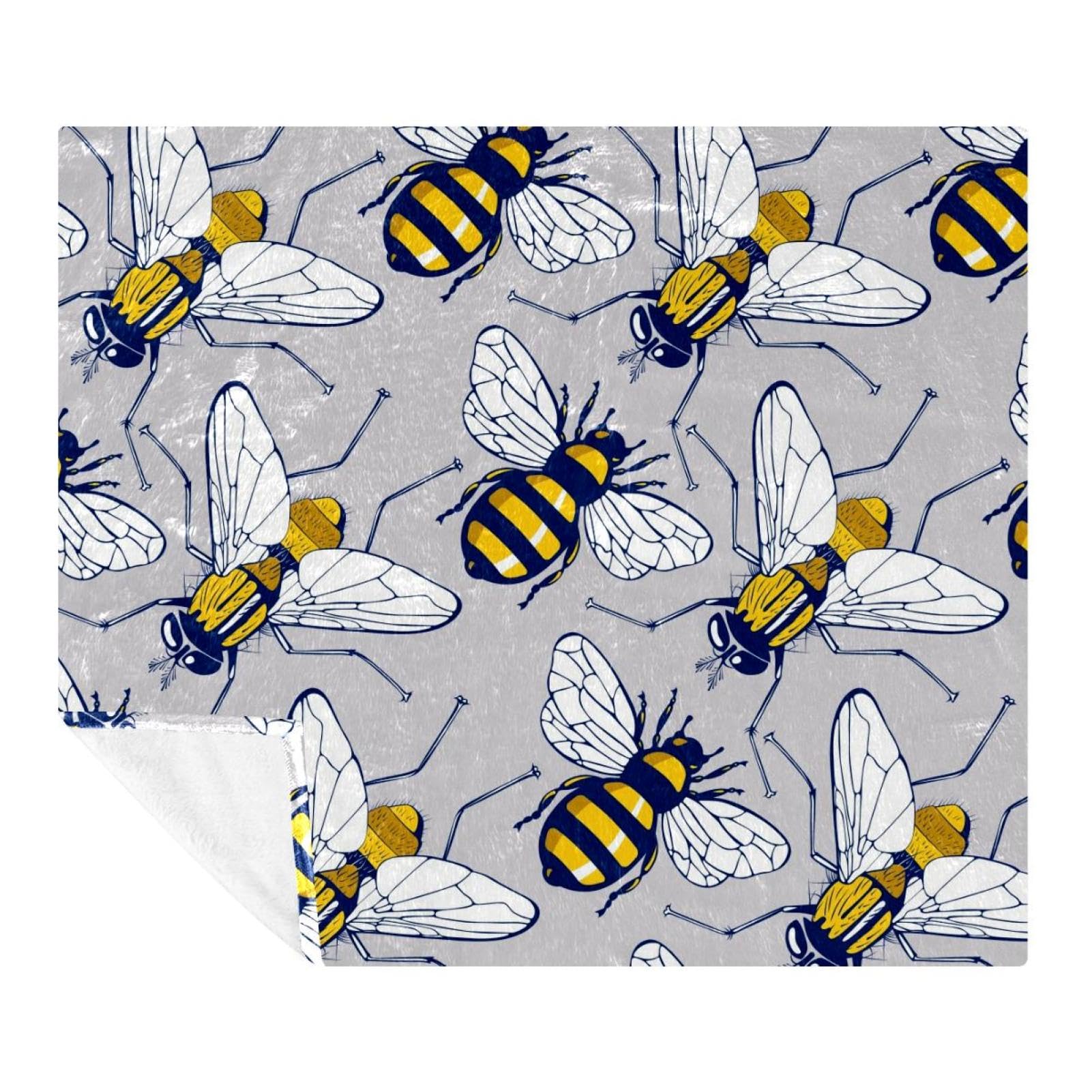 Couverture polaire douce abeilles volantes pour des instants cocooning