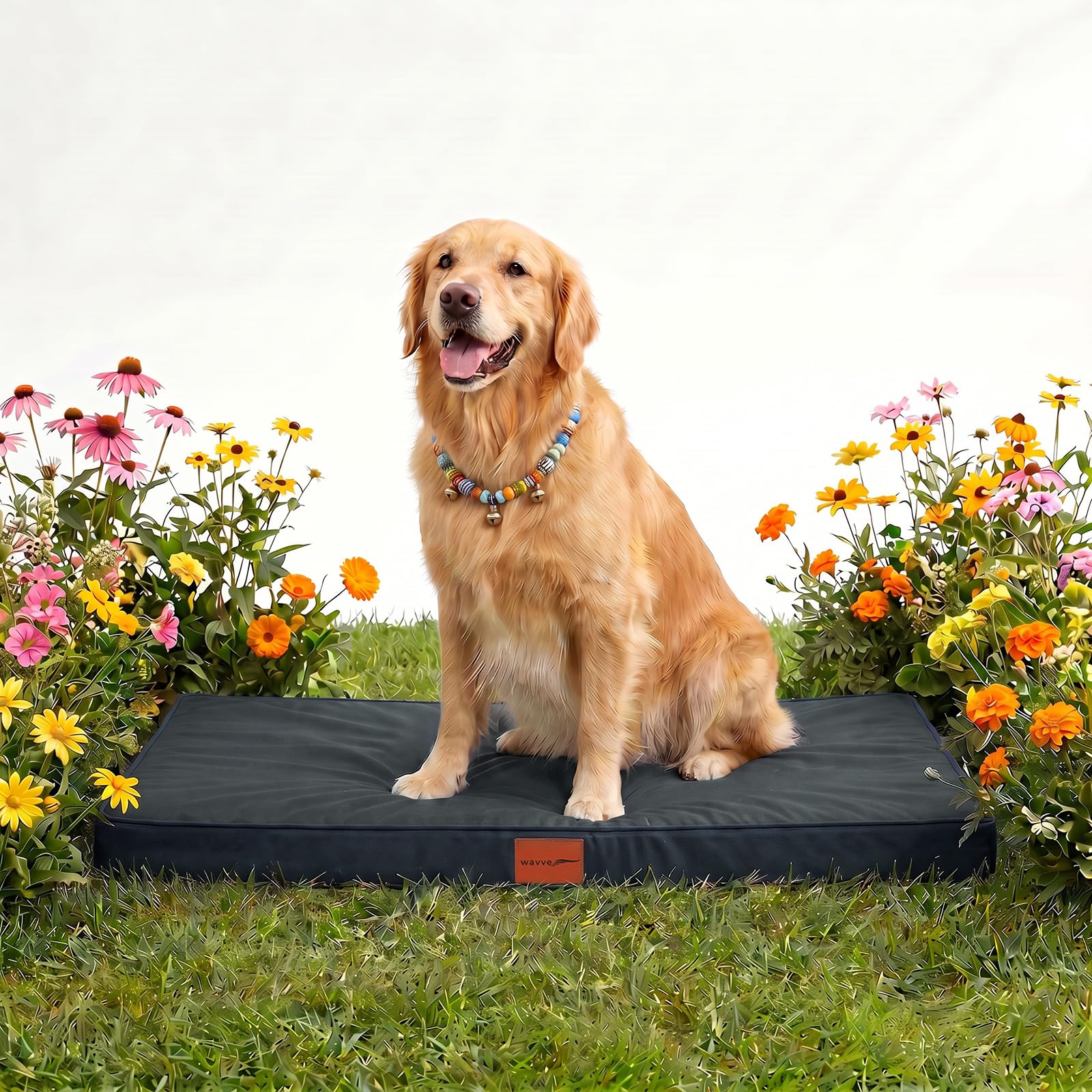 WAVVE Cuccia Cane Grande Ortopedica 112x81x7.6 cm, Cuscino per Cani interno indistruttibile XL, Letto per Cani Sfoderabile Lavabile Impermeabile, Materassino per Cani in Uovo Foam, Grigio