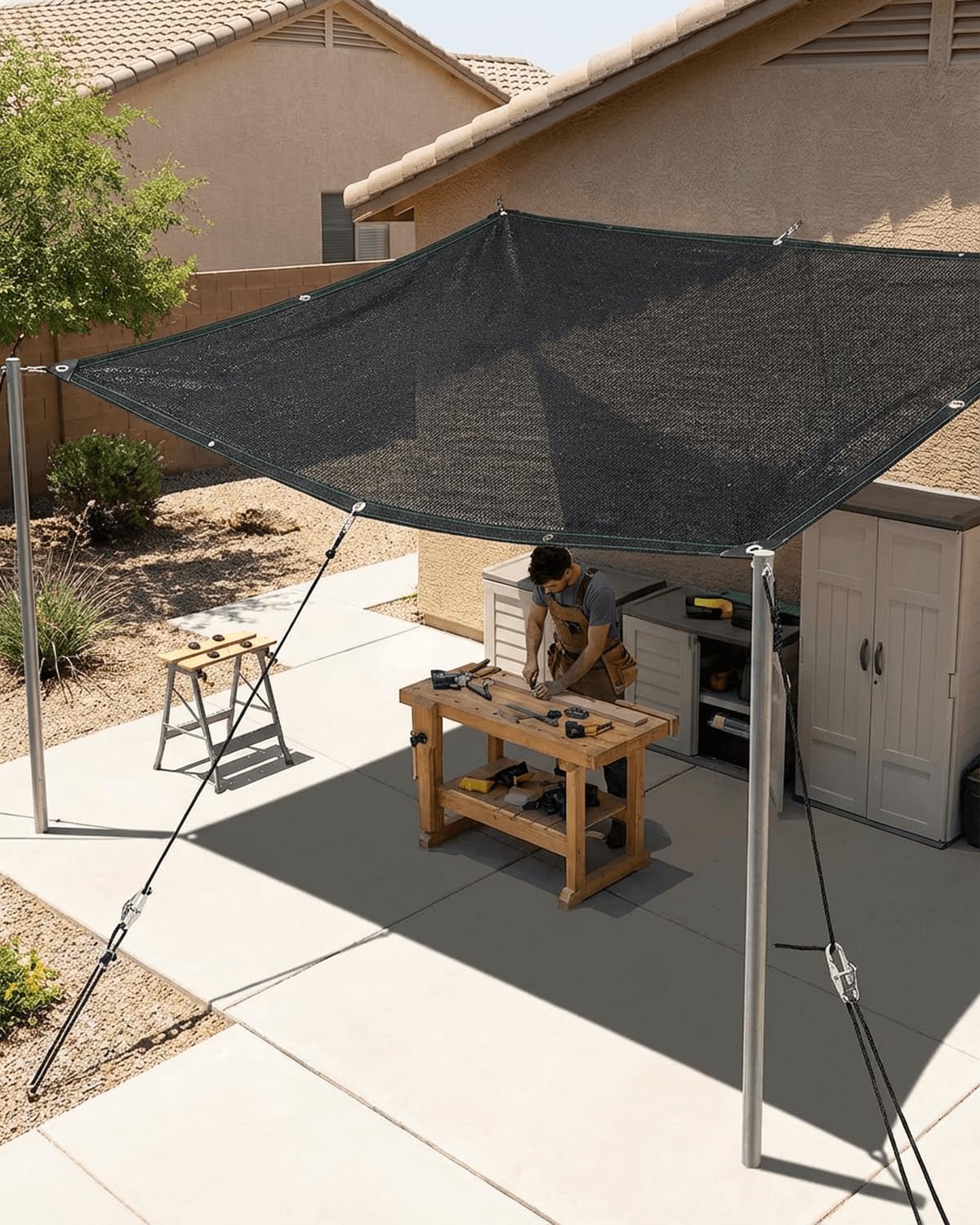 30% Sunblock Shade Cloth Net Black Resistant - 20x30 Ft Garden Shade Mesh for Plant Cover, Greenhouse, Chicken Coop, Kennels, Tomatoes Plants