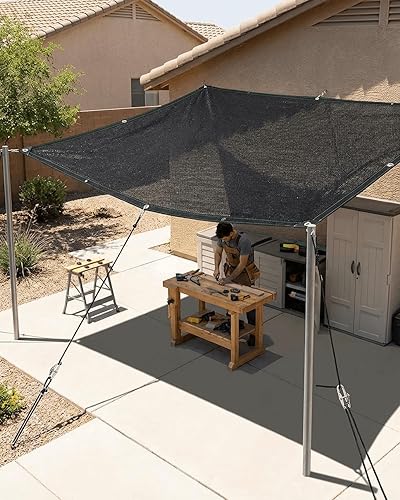 Miniatura 5 de vensovo 40% Red de tela de sombra resistente al sol negra - 8x12 pies de malla de sombra para jardín para cubrir plantas, invernadero, gallinero