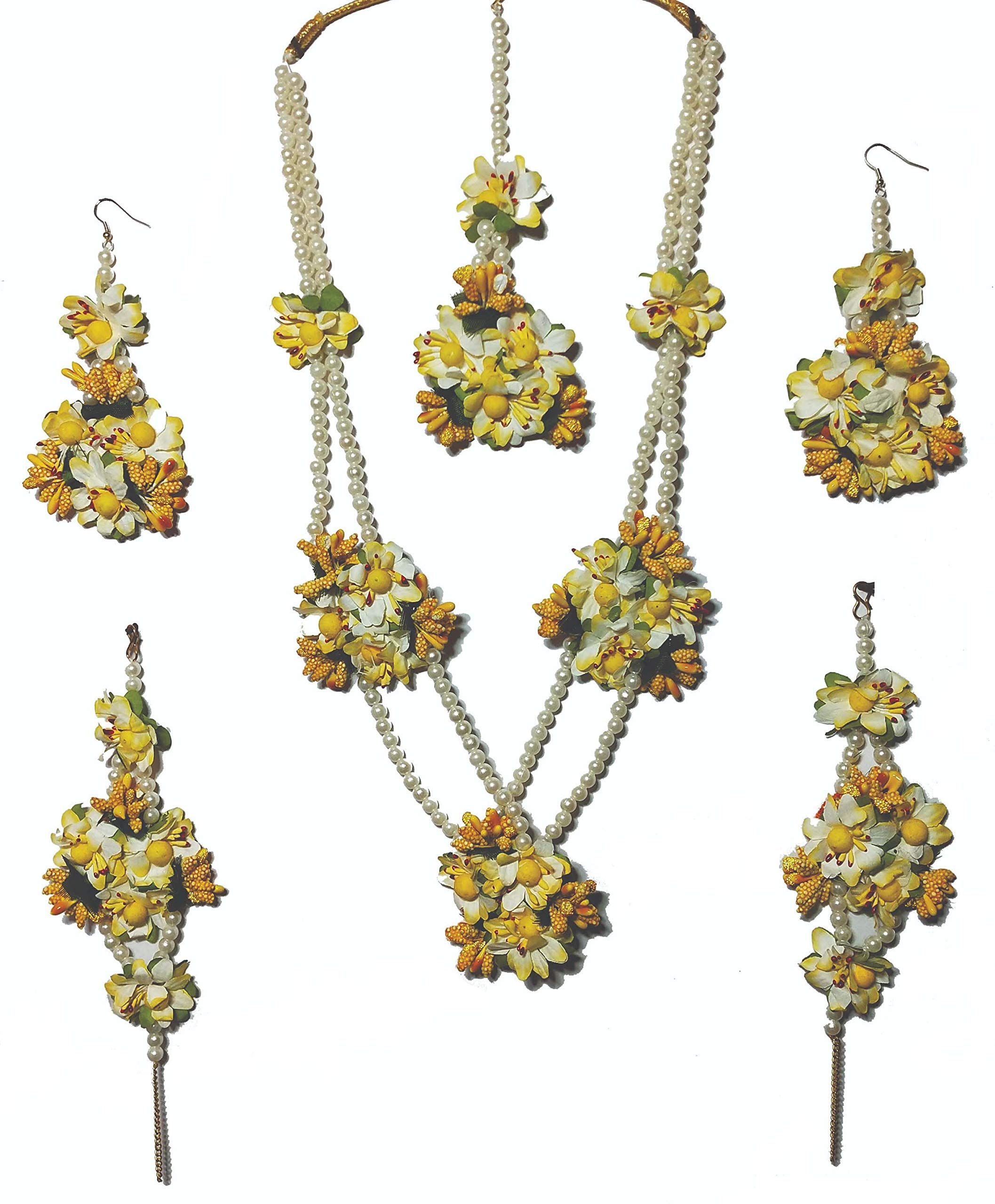 Belle Femme Floral Yellow Handmade Jewelry Set for Women