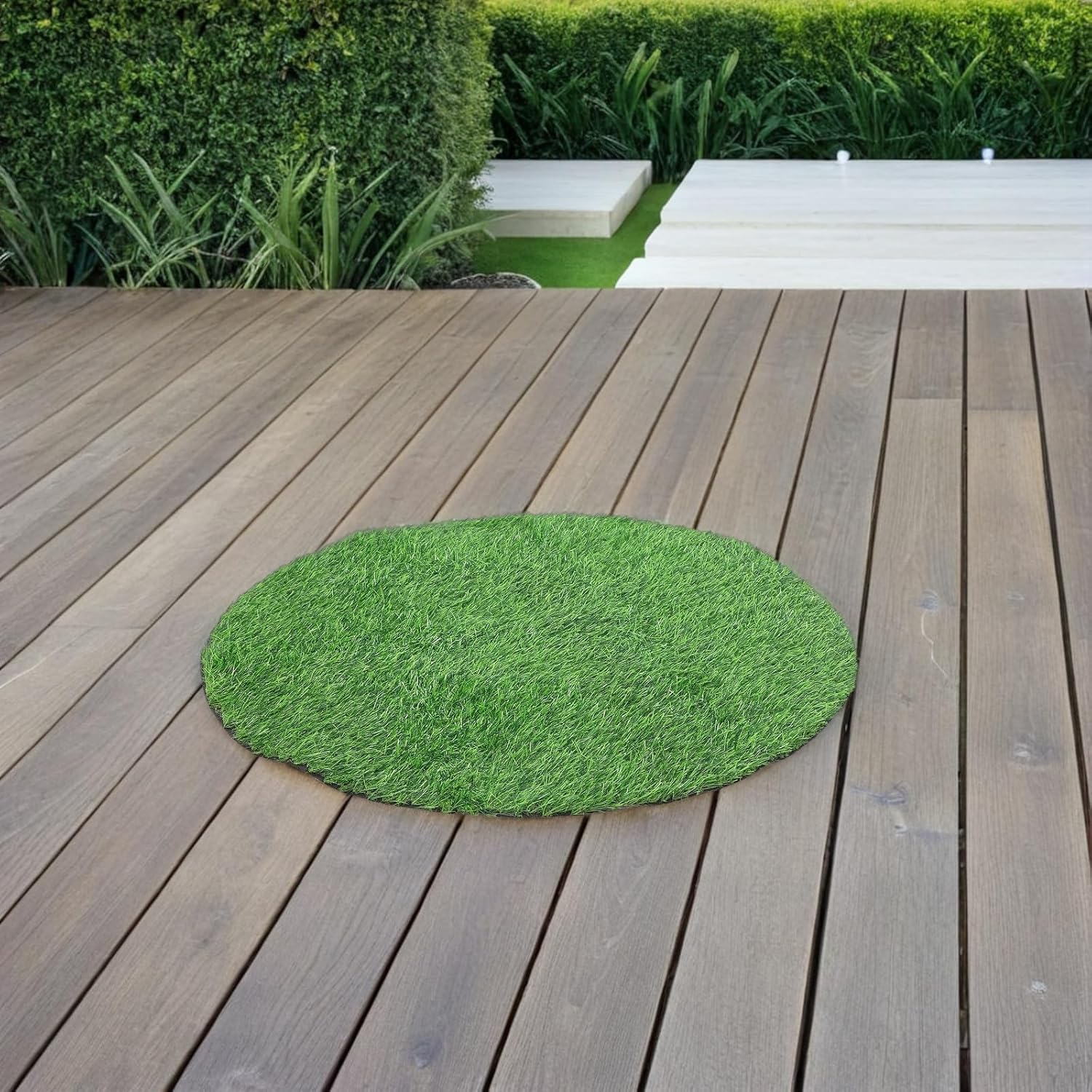 Turf Table Runner: Fake Grass Pad - Fake Grass Tablecloth for Dining Table Decor Picnic Settings and Outdoor Spaces - Manhole Cover Decor