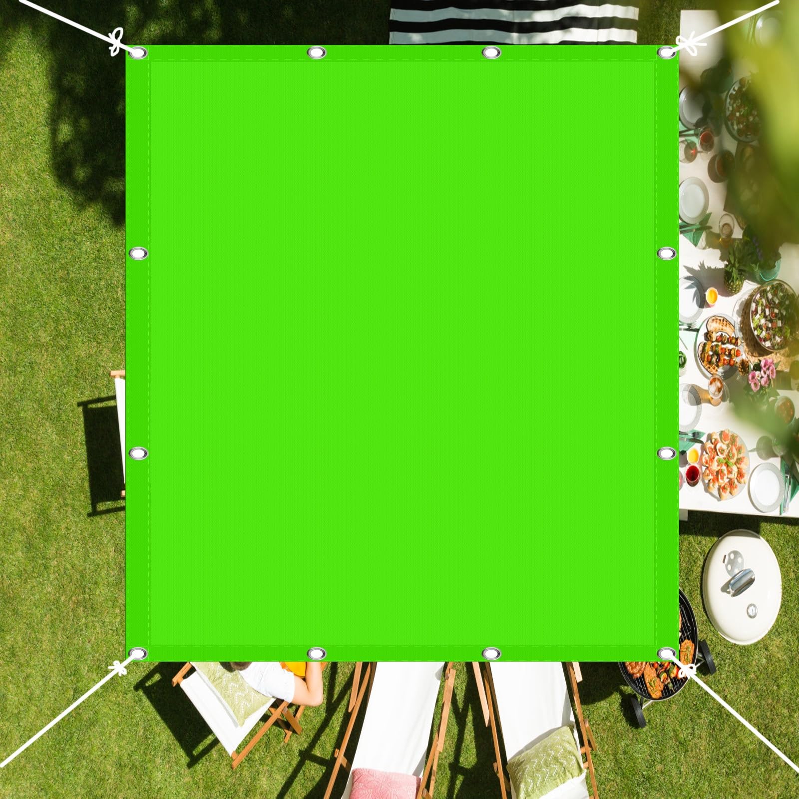 WQPMNYG Tender Green 6.56x32.81ft Awning Canopy Sail Shade for Backyard Deck Patio UV Block Waterproof Tear Resistant Windproof.