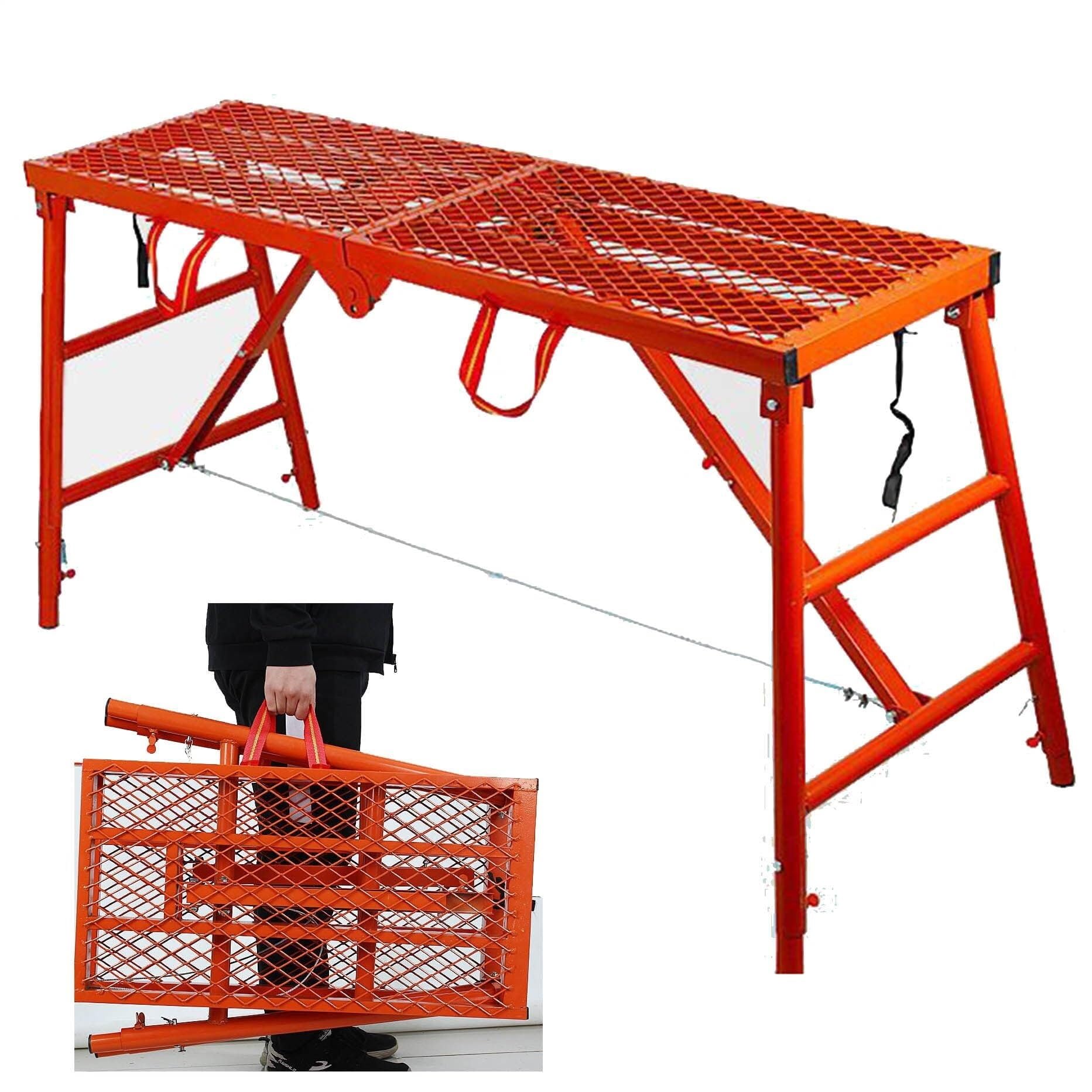 WQPMNYG Adjustable Height Scaffolding Workbench with Non Slip Feet 150 * 30cm Platform Scaffold Tower Ladder