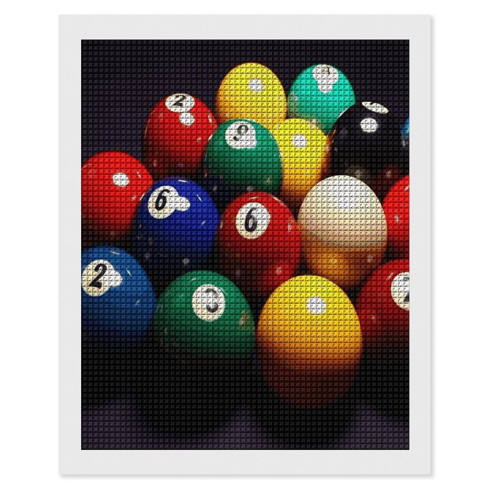 FodPand Color Billiards Diamond Painting Kit for Beginner Fun 5D DIY Crafts for Adults Diamond Art Kits Square Diamond Art Canvas Painting Gem Art Crafts for Home Wall Decor 16"x20"