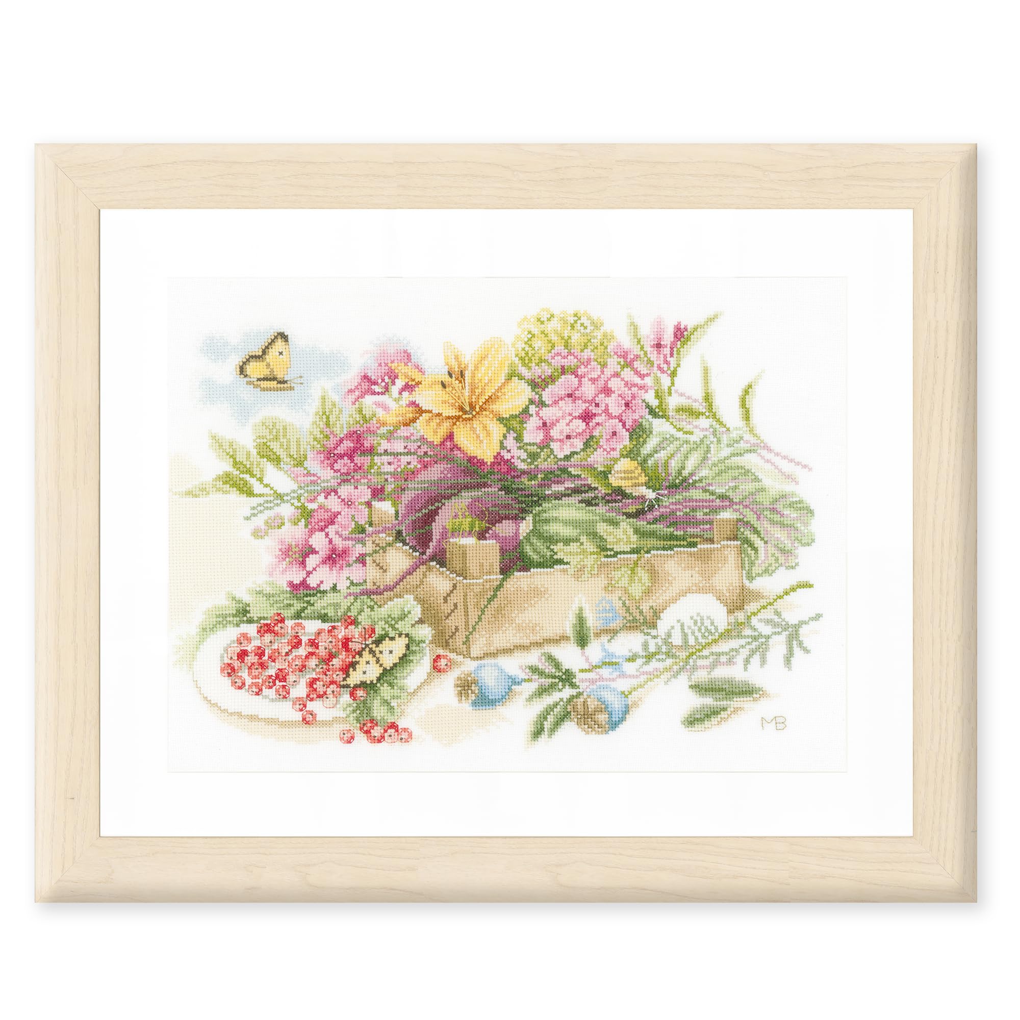 Lanarte Kreuzstich Stickpackung In The Garden Wanddekoration 37 x 25 cm