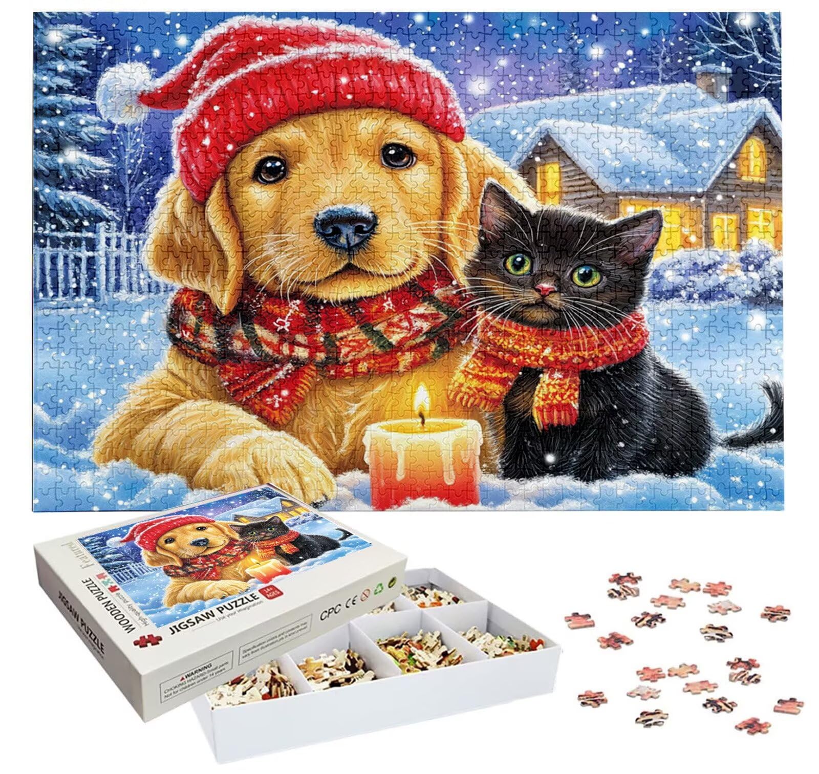 Puzzle Noël 3000 Pièces Adultes, Puzzle 3000 Pièces pour Adultes et Enfants à Partir de 14 Ans, Animal Puzzles Bois de Qualité Supérieure avec Une Boîte d'emballage Exquise, Cadeau Femme/Homme H-3709