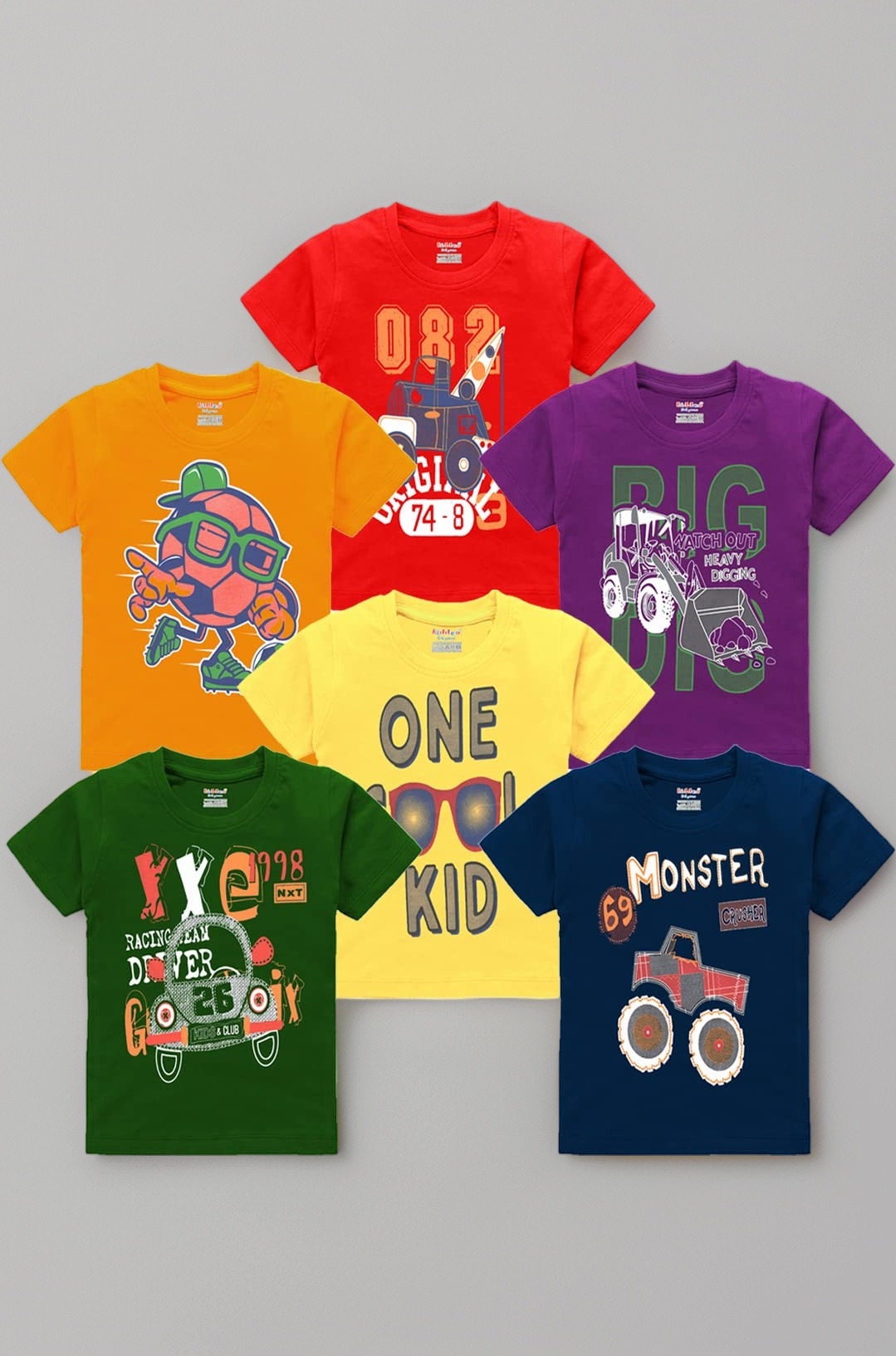 Boys Cotton Printed t-Shirts (Pack of 6)
