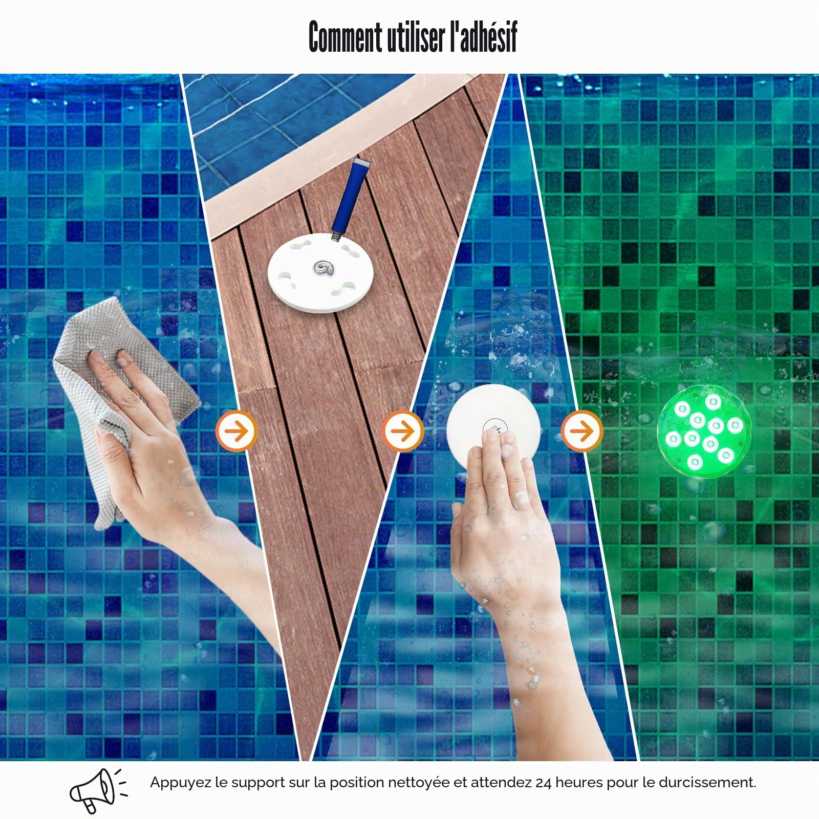 Lumière Piscine, Lampe Piscine Rechargeable Entièrement Scellée, Eclairage Piscine LED 25 Rgb Couleur, Étanche Ipx8 Éclairage Pour Plan D'Eau Convient Pour Jardin, Baignoire, Spa, Vase (1 Pc)