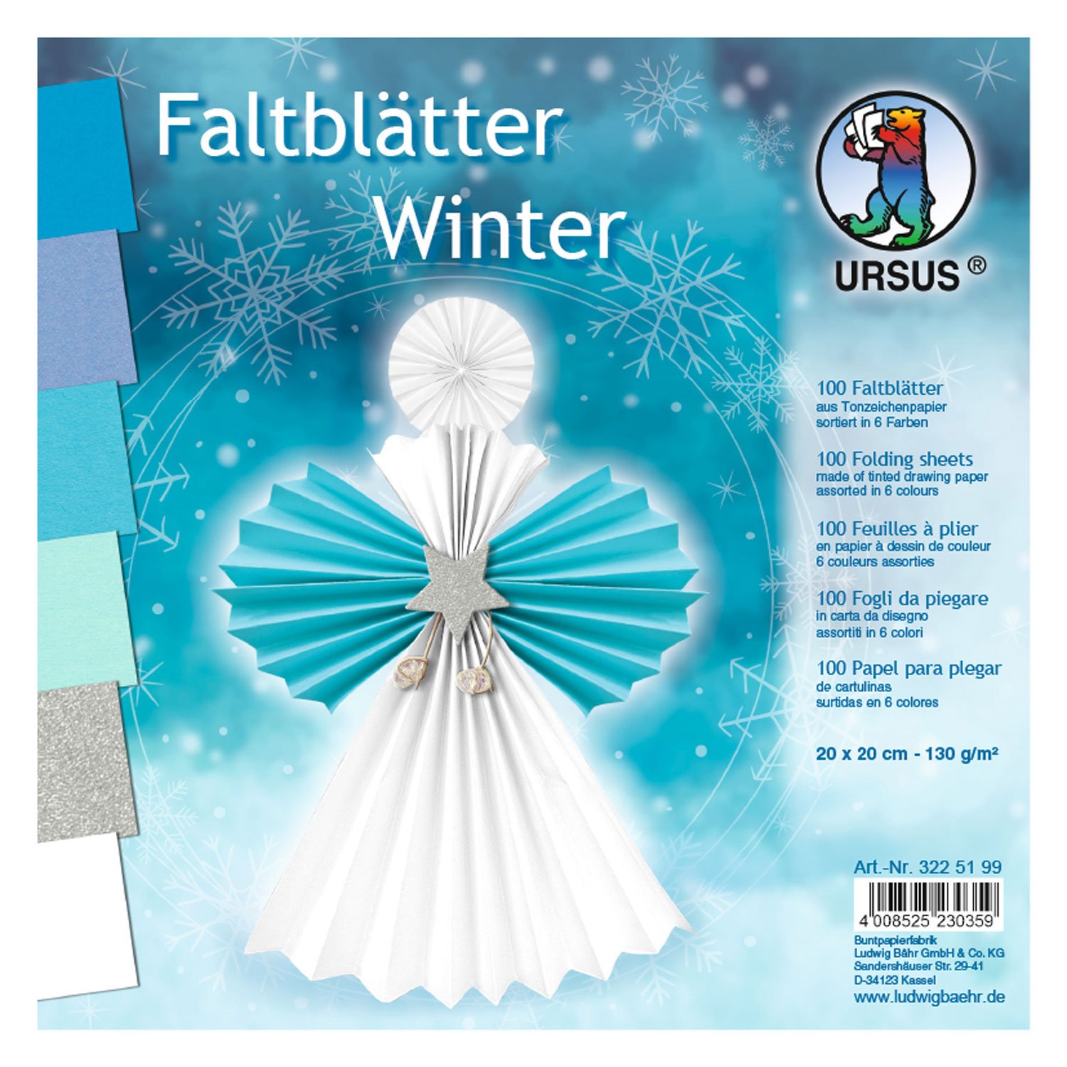 Ursus Folding Paper 100 Sheets Coloured Drawing Paper 130 g/m²