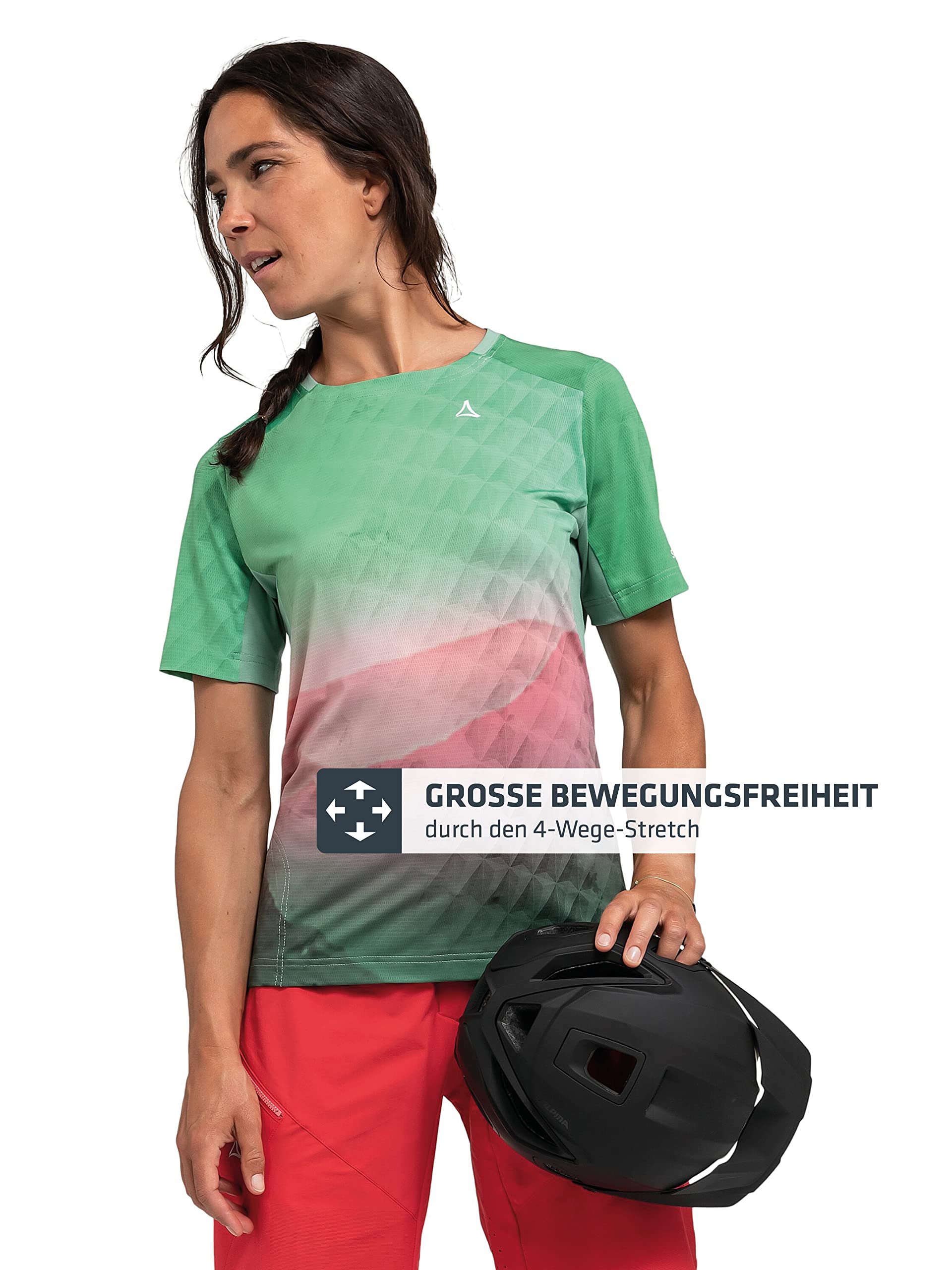 Schöffel Damen Shirt Valbella L atmungsaktives Radtrikot, schnell trocknendes Funktionsshirt mit 4-Wege-Stretch