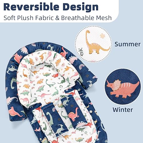 Miniatura 5 de Soporte para la cabeza de asiento de automóvil y fundas para correa, cojín mejorado 2 en 1 para asiento de automóvil infantil para niñas recién