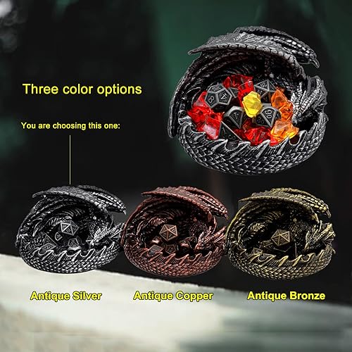 Miniatura 4 de Dragon DND - Soporte para bandeja de dados con juego de dados de metal perfecto para juegos de mesa mazmorras y dragones DD juegos de rol y