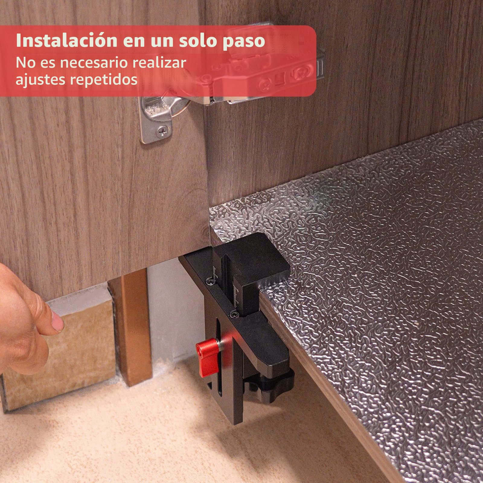 Plantilla bisagras cazoleta 35mm, herramientas para nivelar y guía de taladro, posicionador ajustable para instalación de puerta oculta de armario, para Gabinetes de Puerta Herramientas de Carpinteria