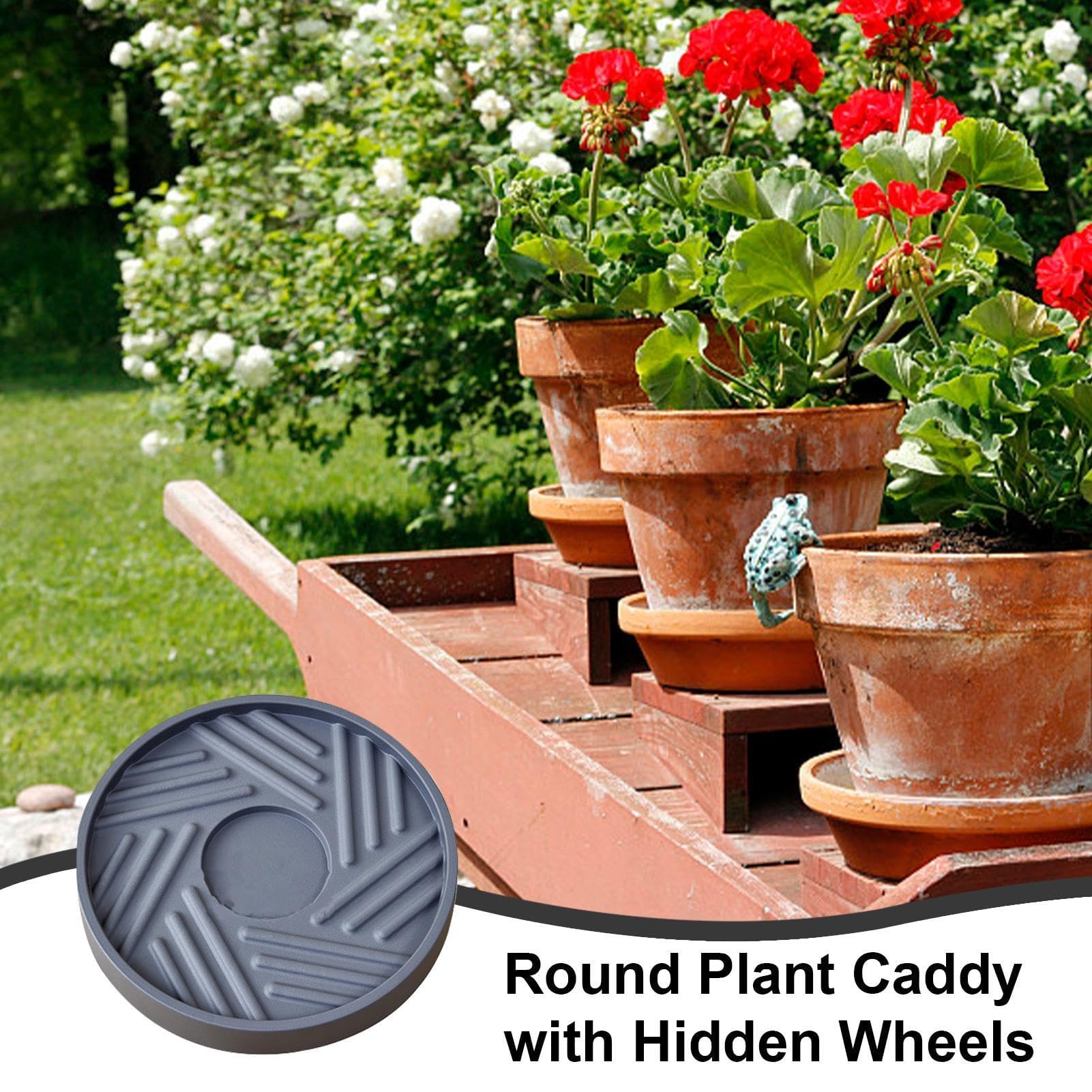 Support à roulettes pour pot de fleurs - Chariot à roulettes pour objets lourds - Vases d'intérieur et d'extérieur